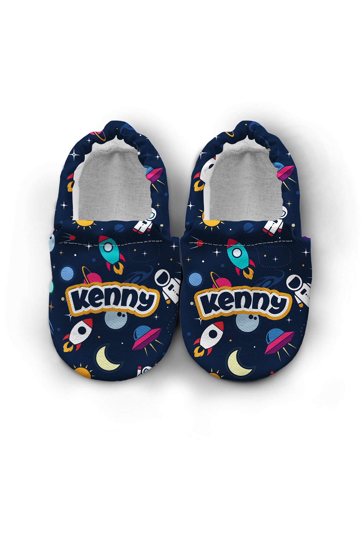 Make It Yours – Personalized Astronaut Booties for Babies | Non-Slip, Organic Cotton, Home & Nursery Use