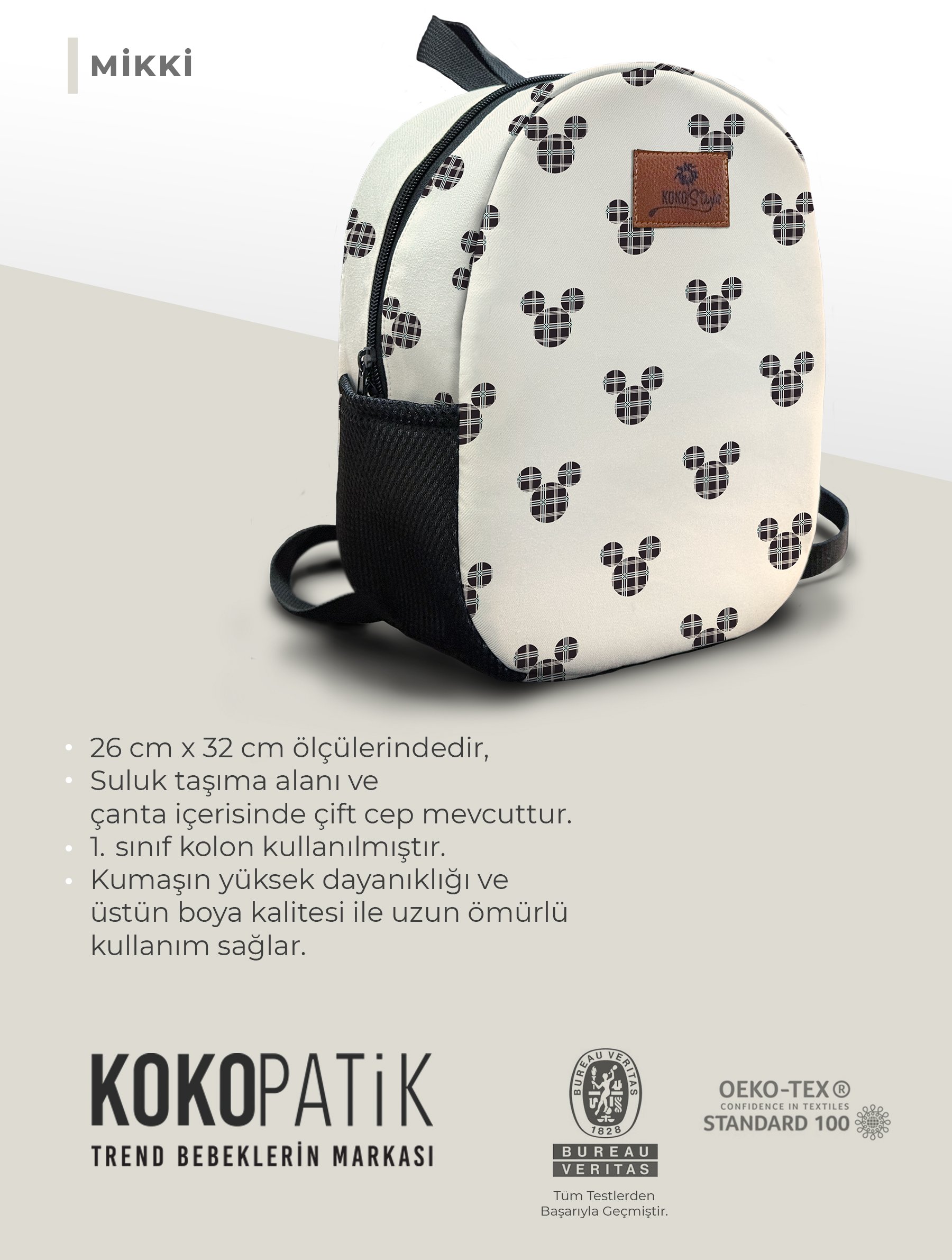 Mikki Desen Orta Boy Kreş Çantası
