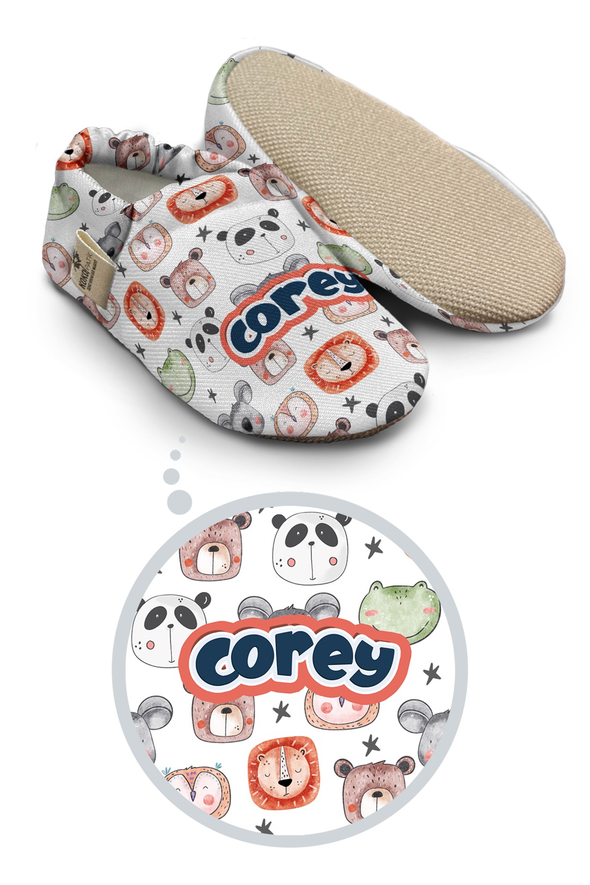 Make It Yours – Personalized Portrait of Friends Booties for Babies | Non-Slip, Organic Cotton, Home & Nursery Use