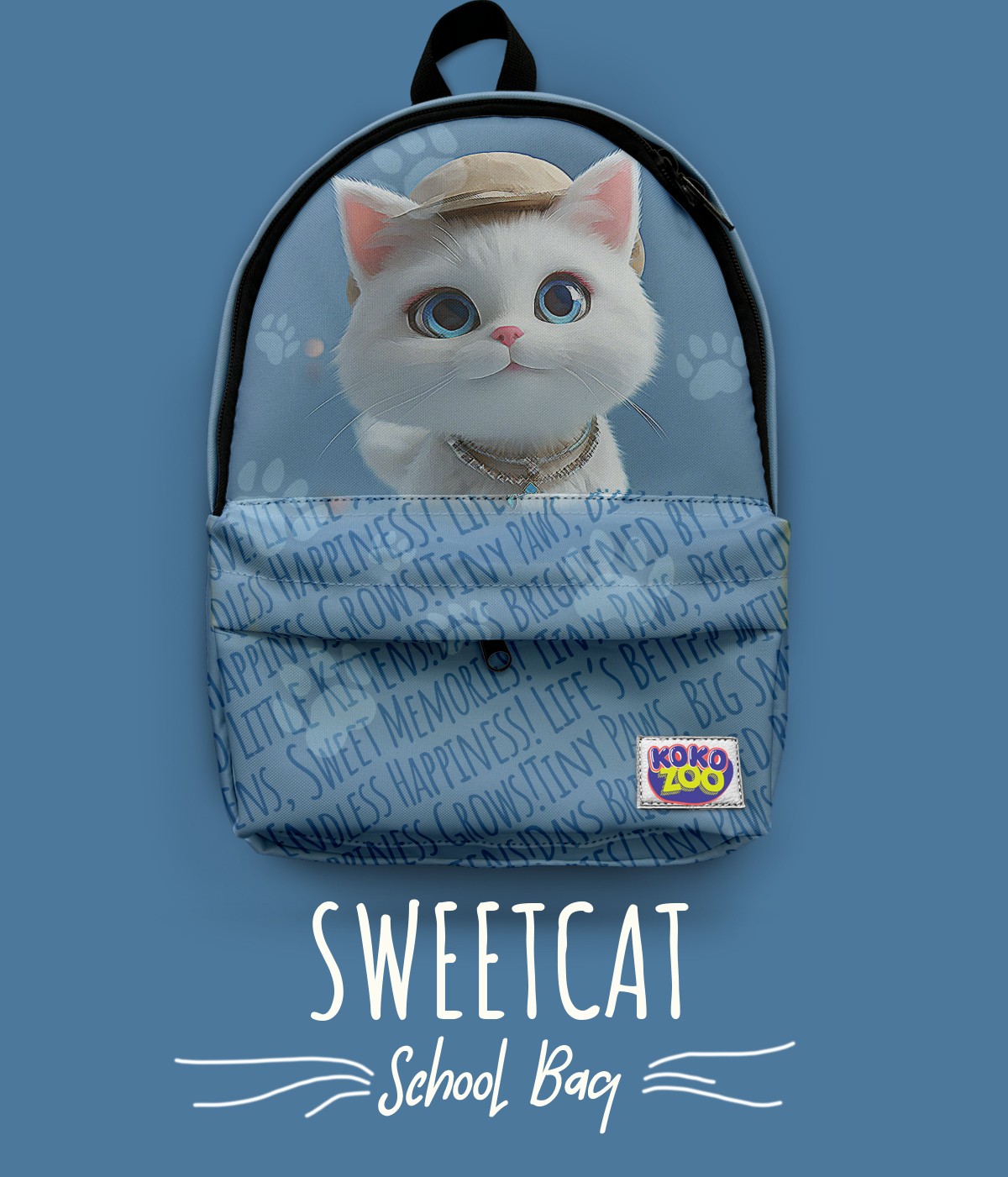 Sweet Cat - Desenli Okul & Kreş Çantası 