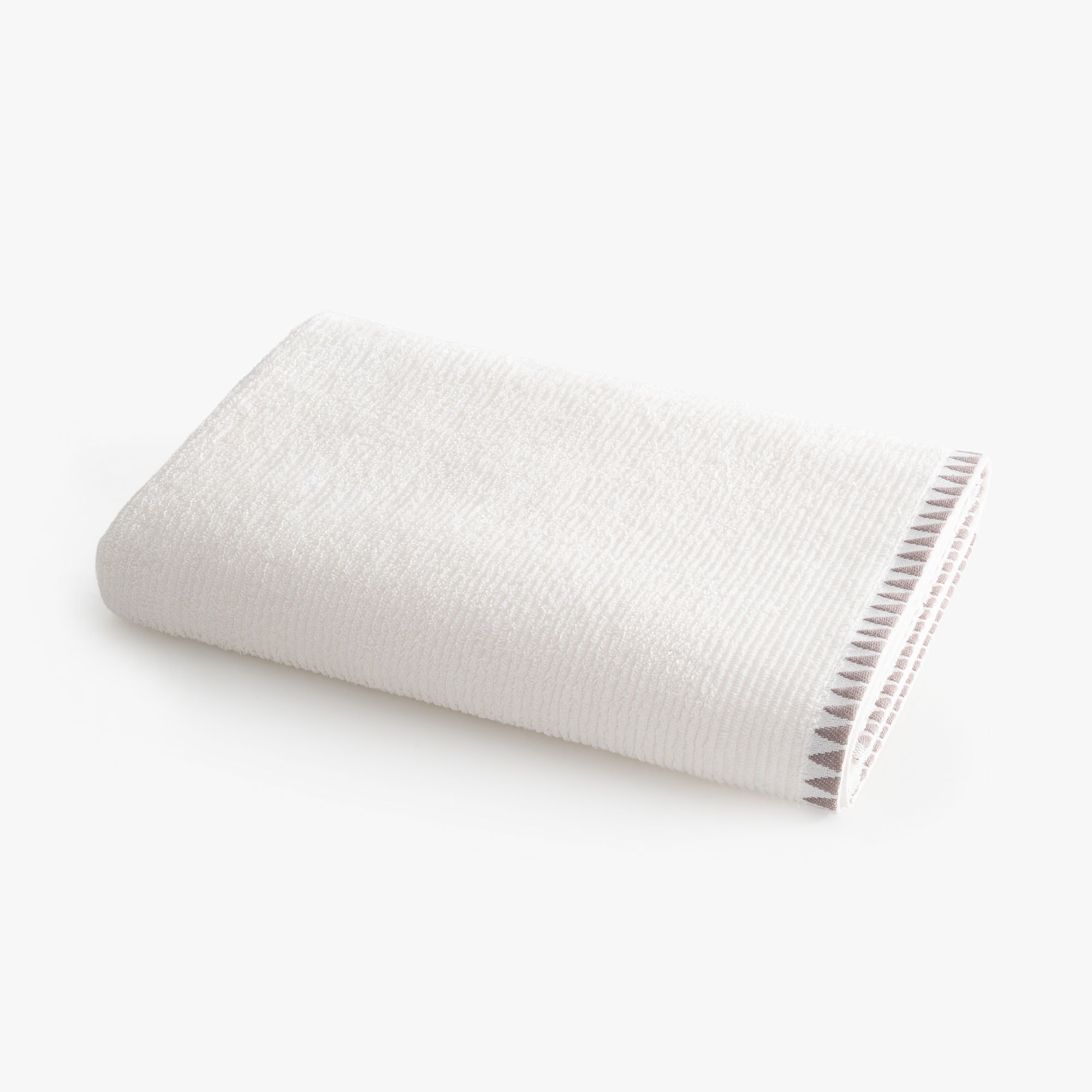 Tria Banyo Havlusu Jakarlı Krem-Vizon