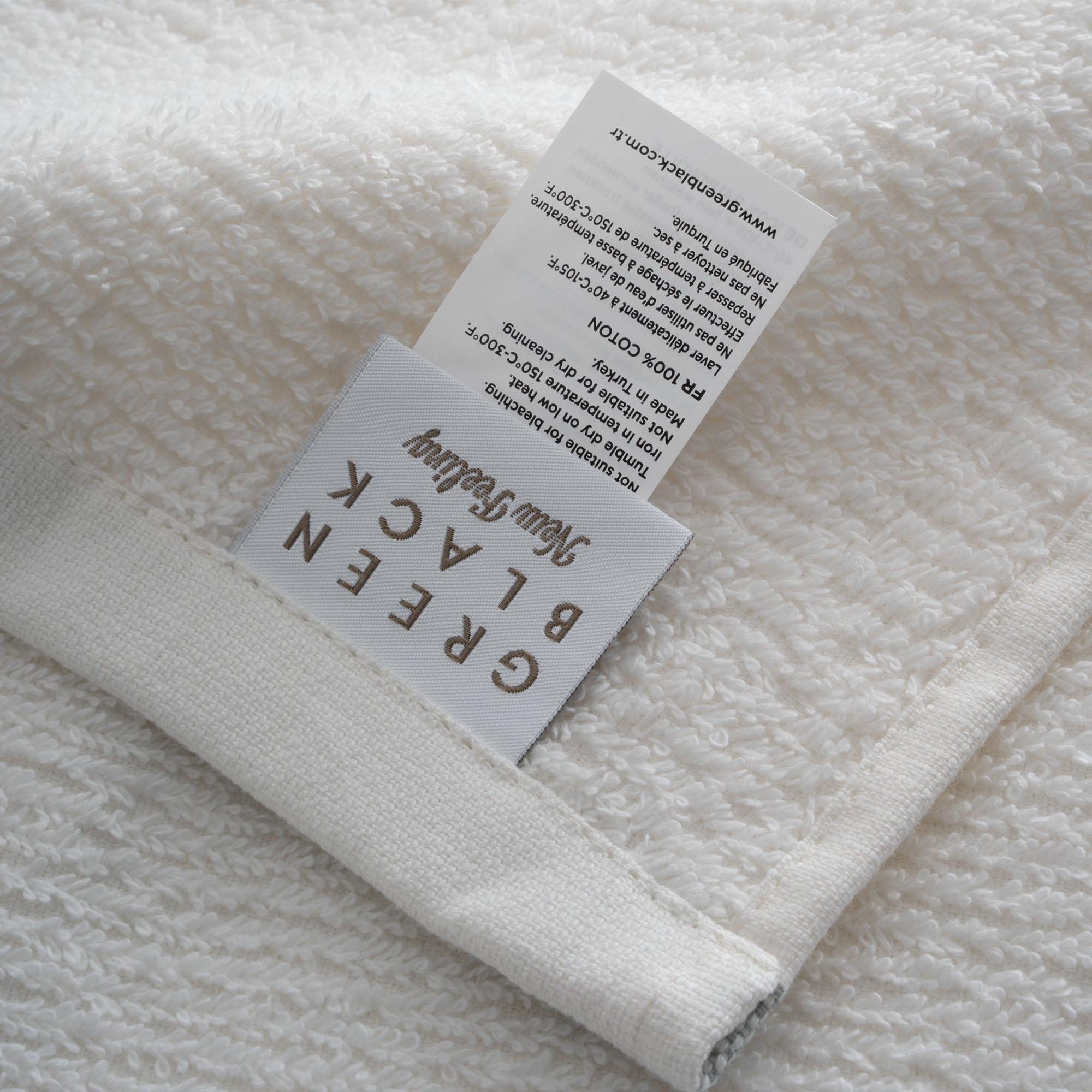 Tria Banyo Havlusu Jakarlı Krem-Mint