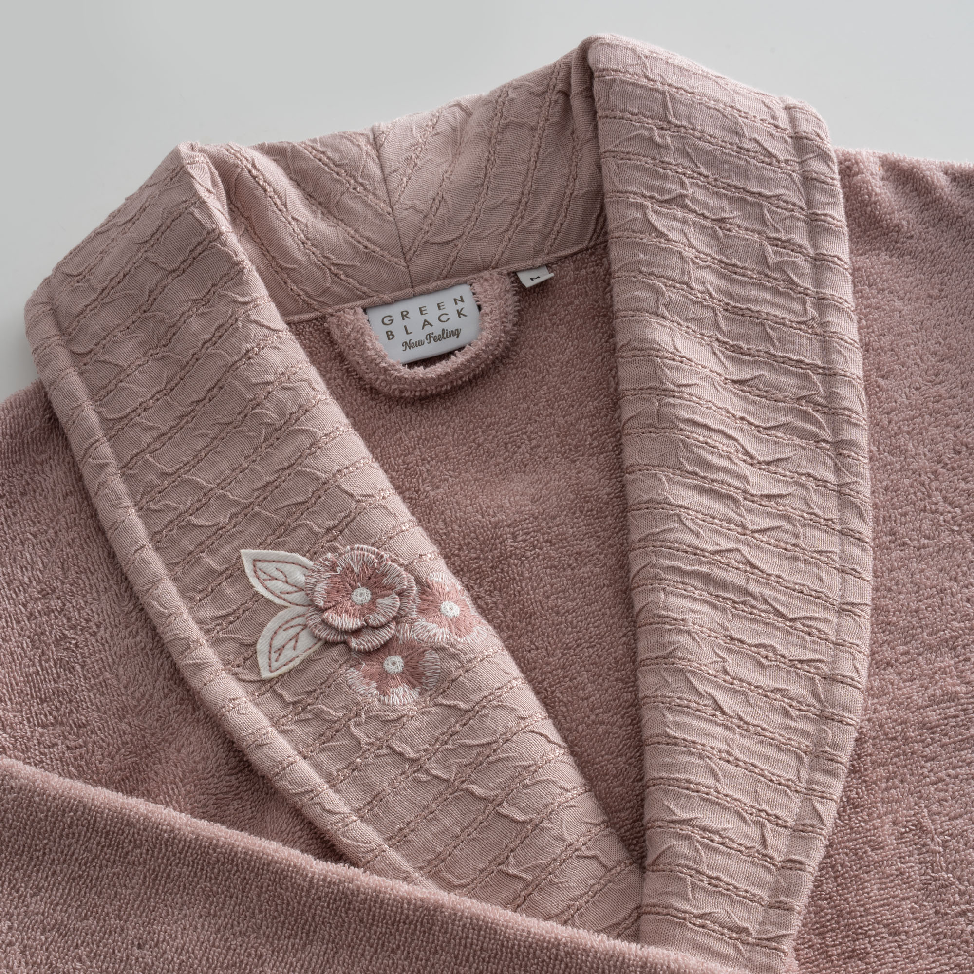 Rosalya Aile Bornoz Seti Pudra M / Gri L