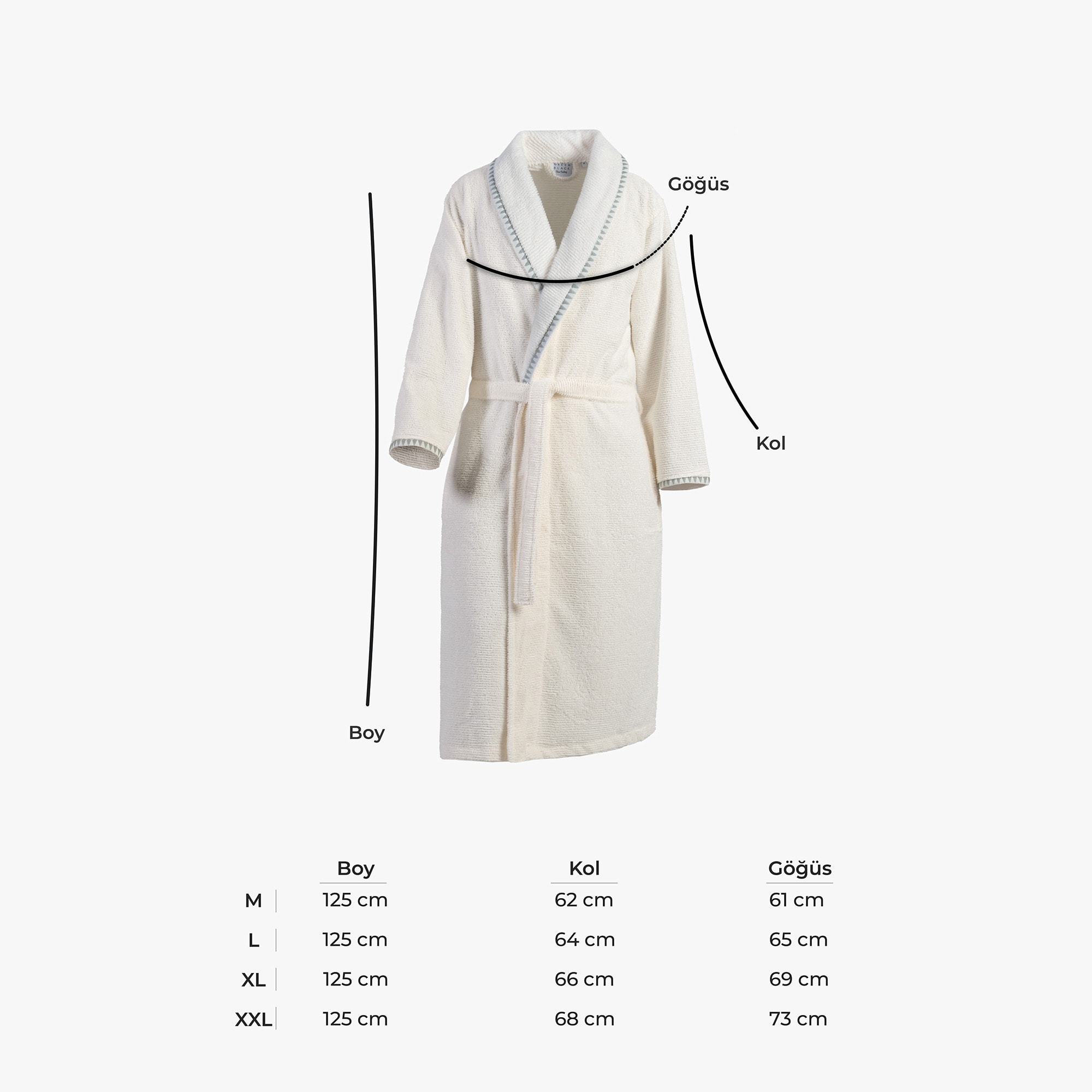 Tria Erkek Bornoz Krem-Mint