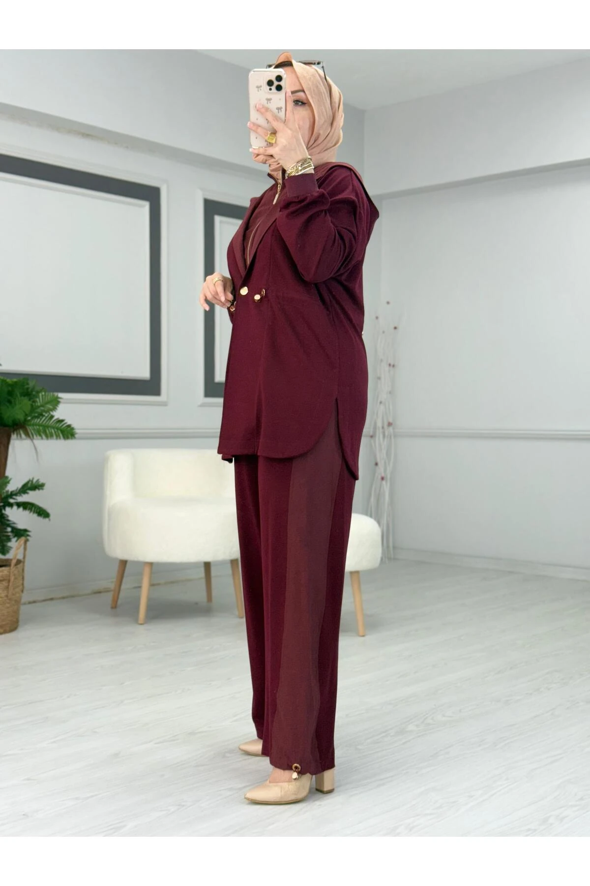 Camelya PARAŞÜT KUMAŞ GARNİLİ BAMBIRLI İKİLİ TAKIM 10705