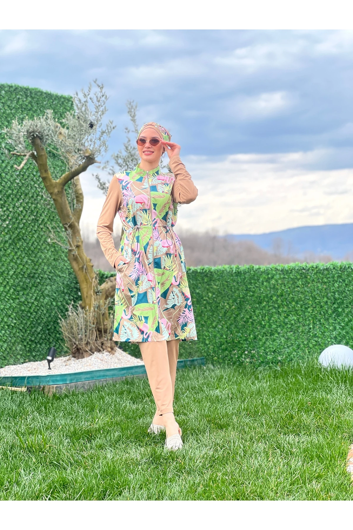 Camelya Yeni Sezon Tesettür Mayo Dört Parça 10038