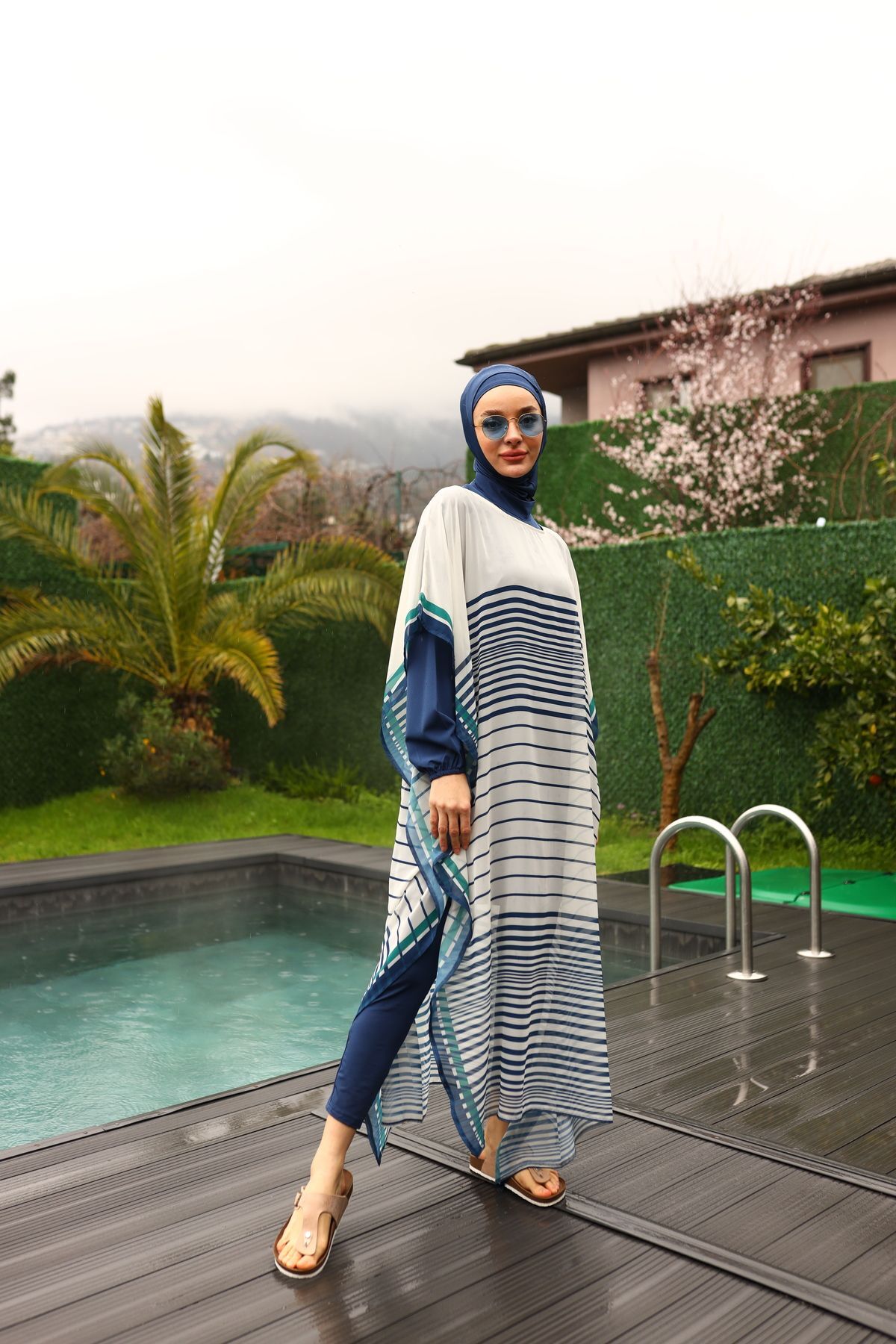 Camelya Tesettür Mayo 5 Parça Üzeri Desenli 10364