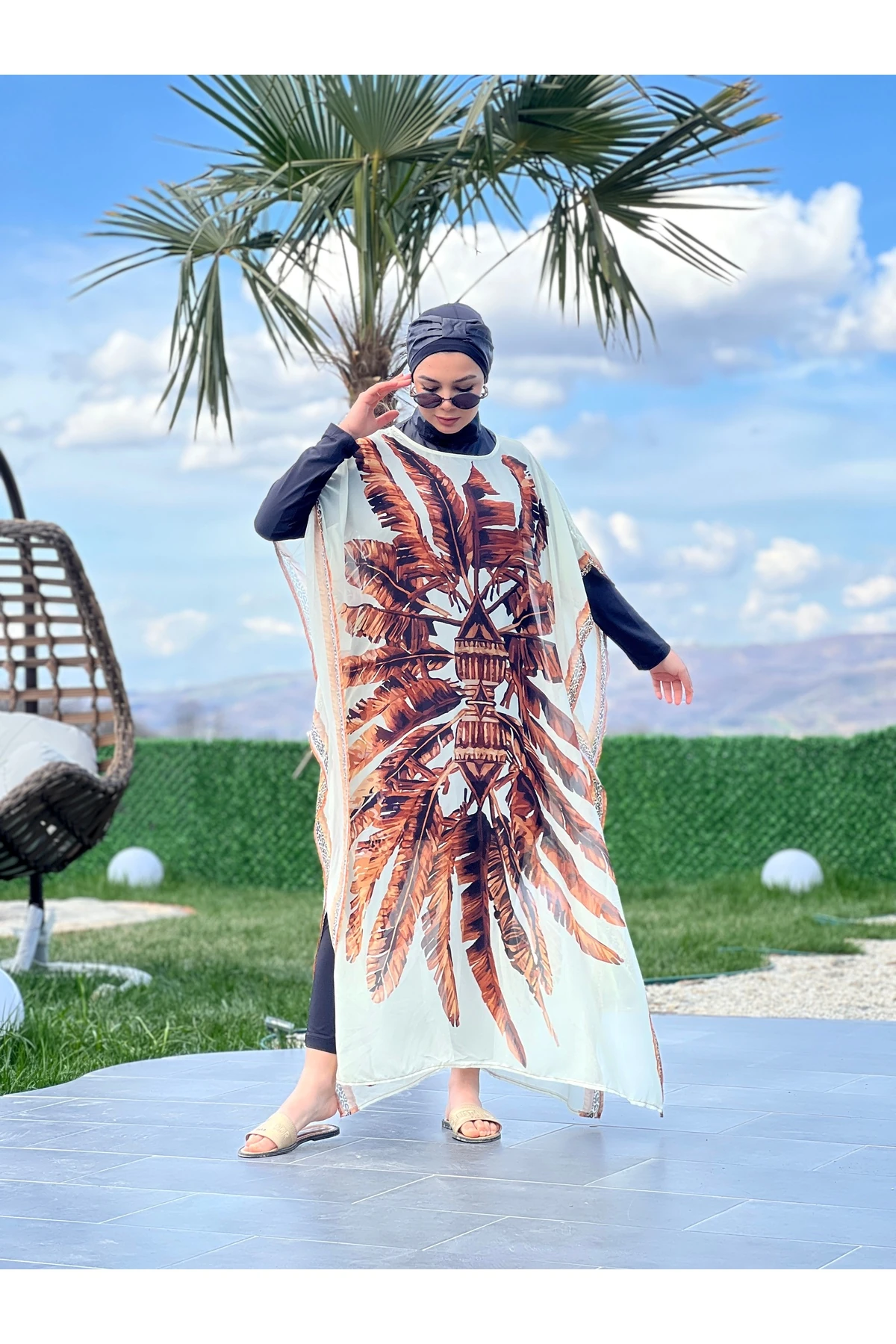 Camelya Beş Parça Tesettür Mayo