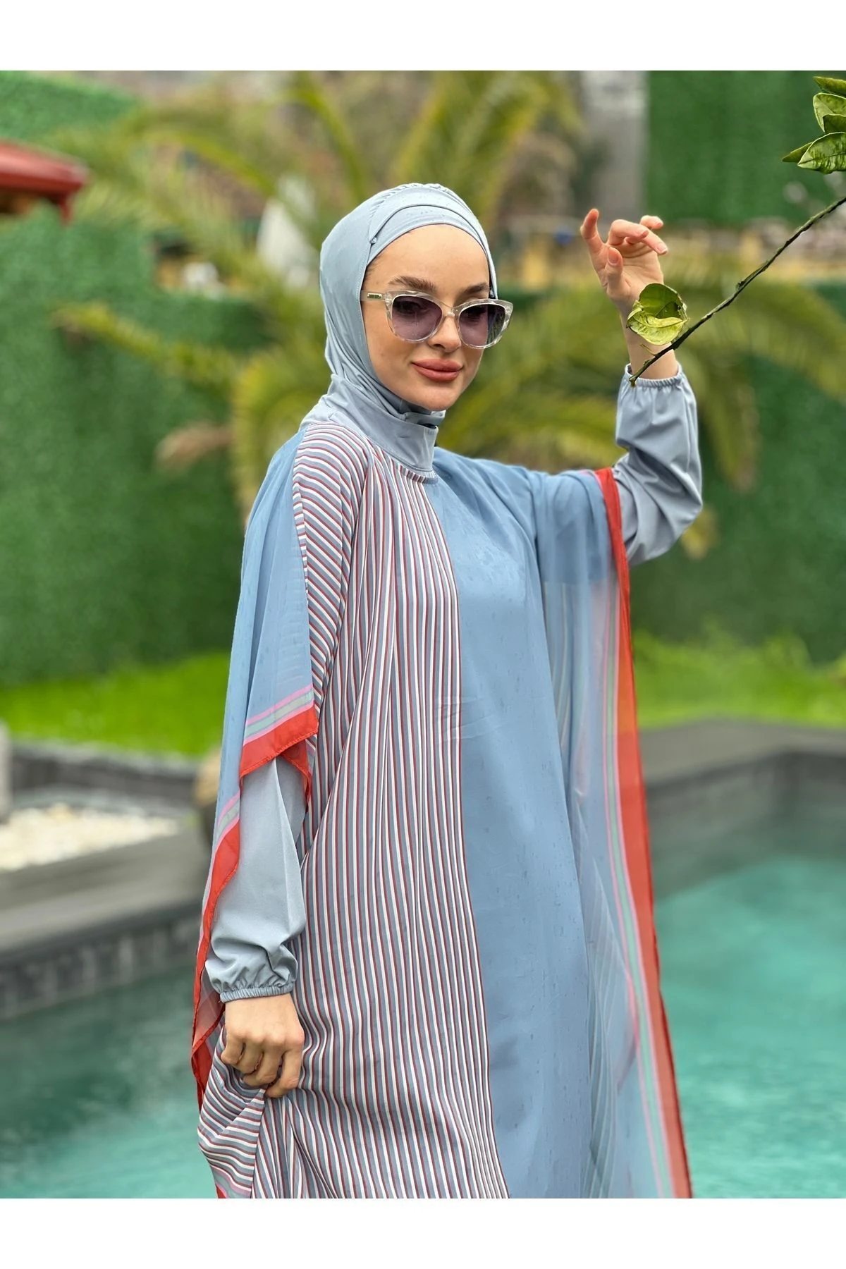 Camelya Tesettür Mayo 5 Parça Üzeri Desenli 10361