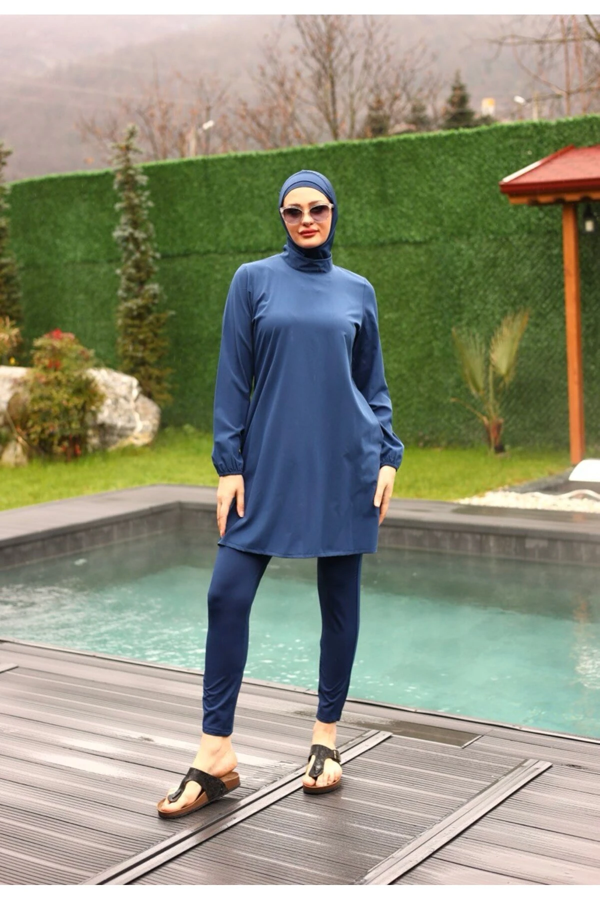 .camelya Tesettür Mayo Üzeri Desenli Beşparça 10359