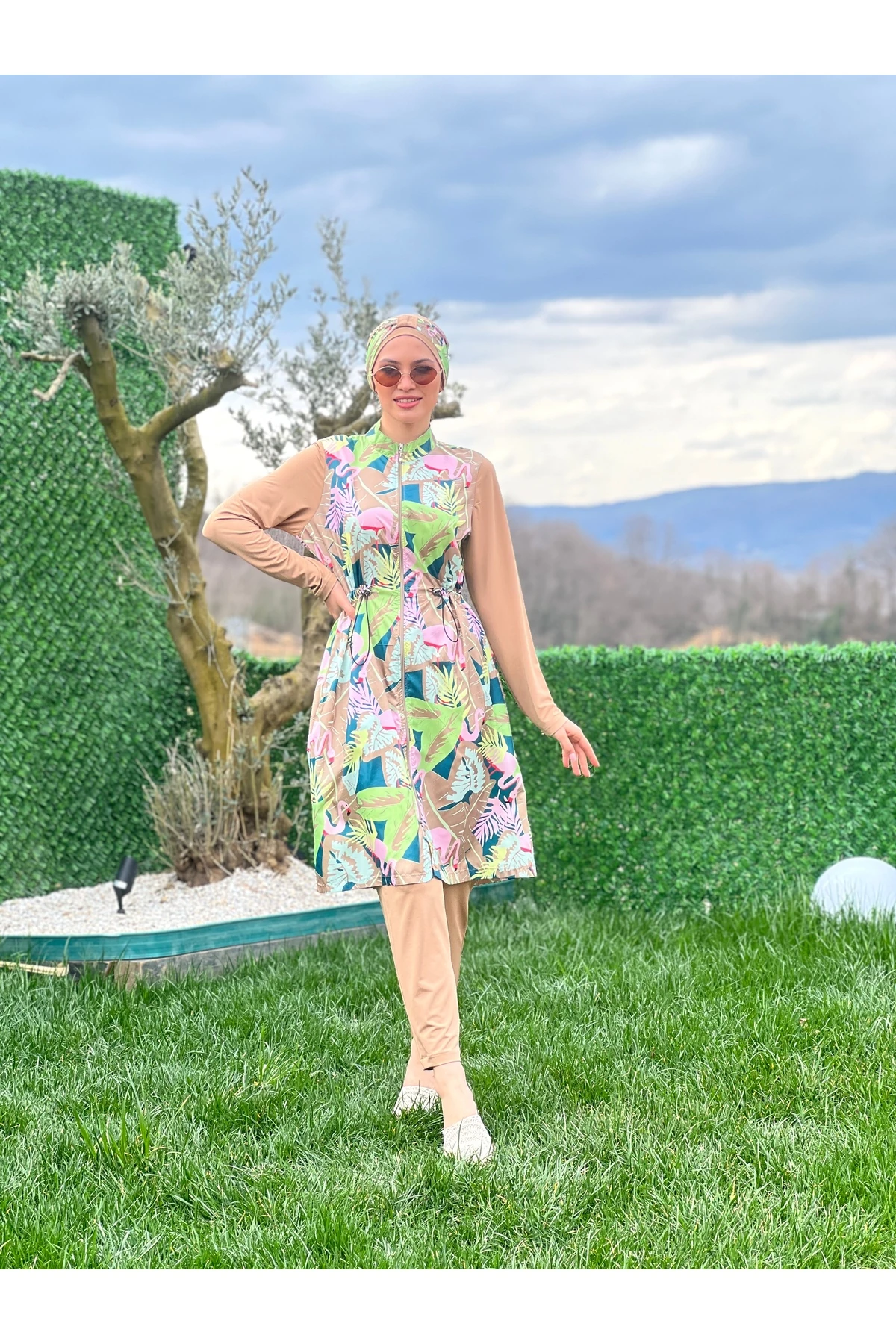 Camelya Yeni Sezon Tesettür Mayo Dört Parça 10038