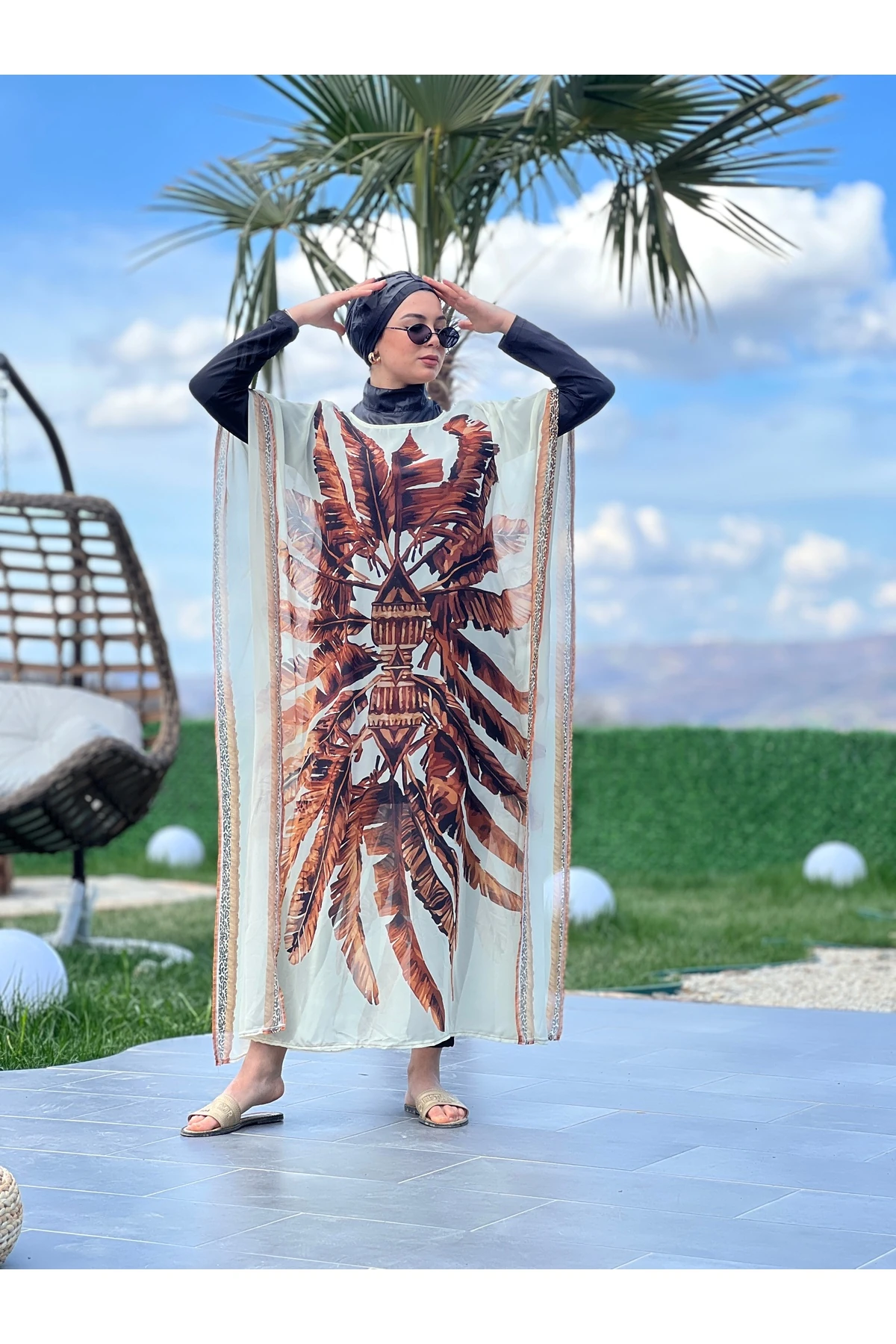 Camelya Beş Parça Tesettür Mayo