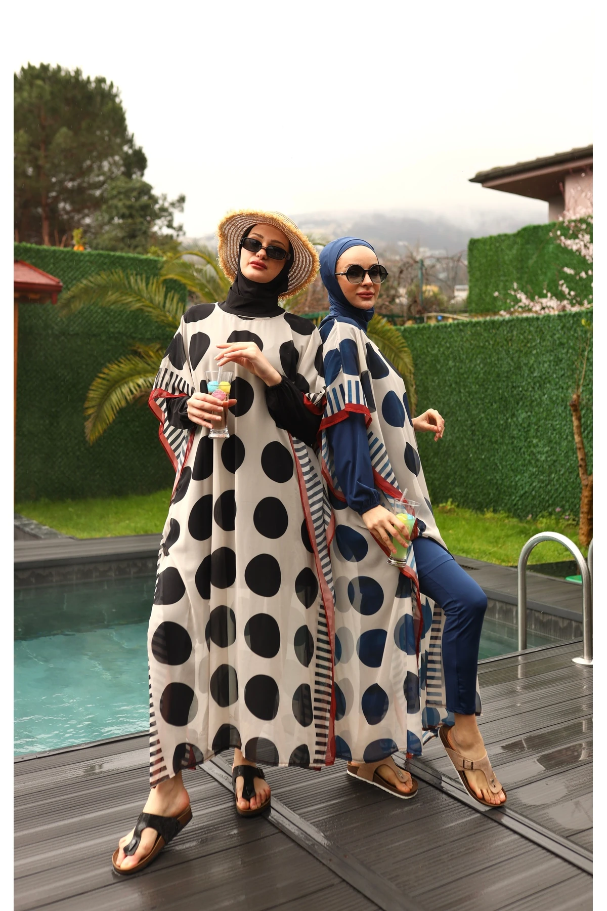 .camelya Tesettür Mayo Üzeri Desenli Beşparça 10359