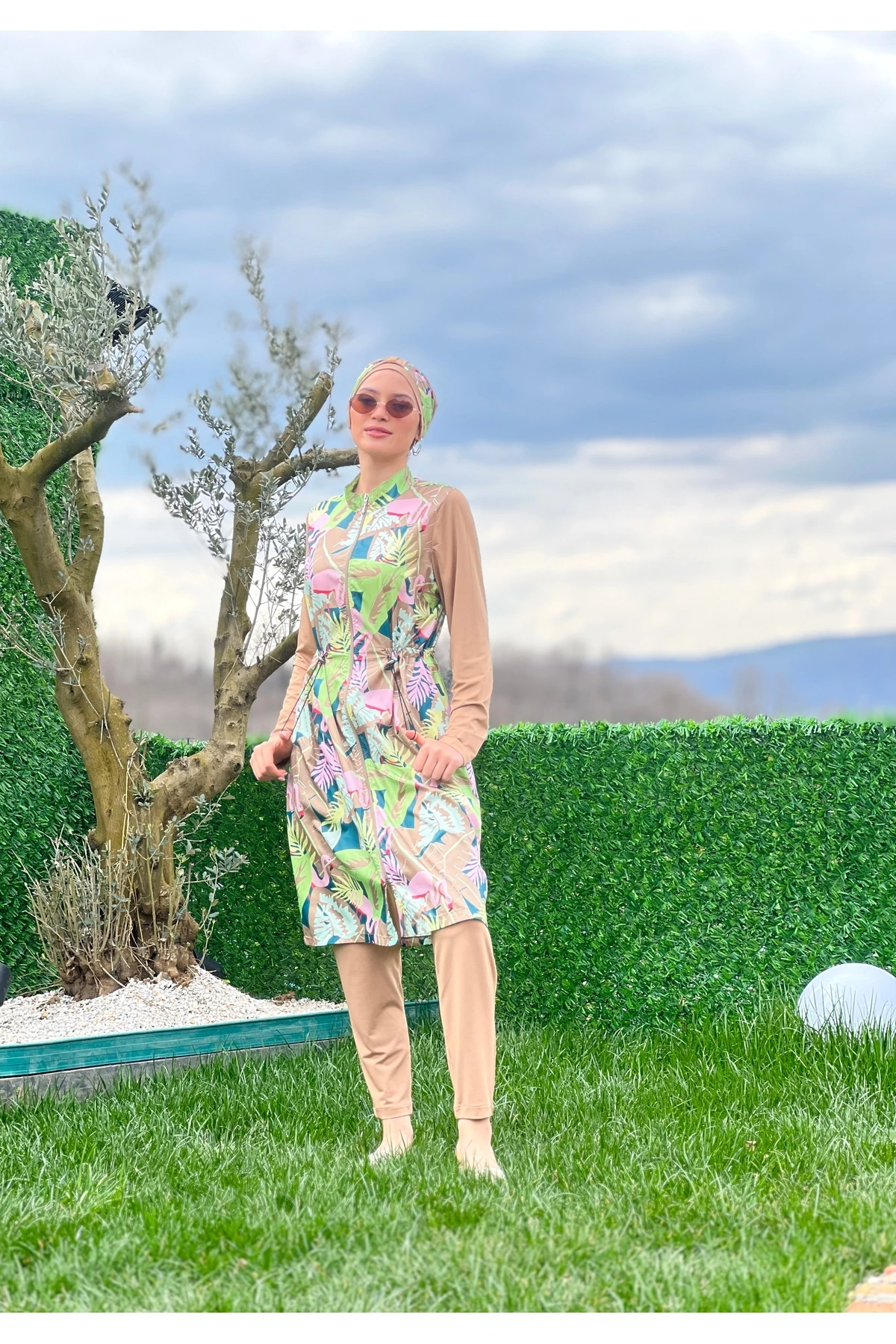 Camelya Yeni Sezon Tesettür Mayo Dört Parça 10038