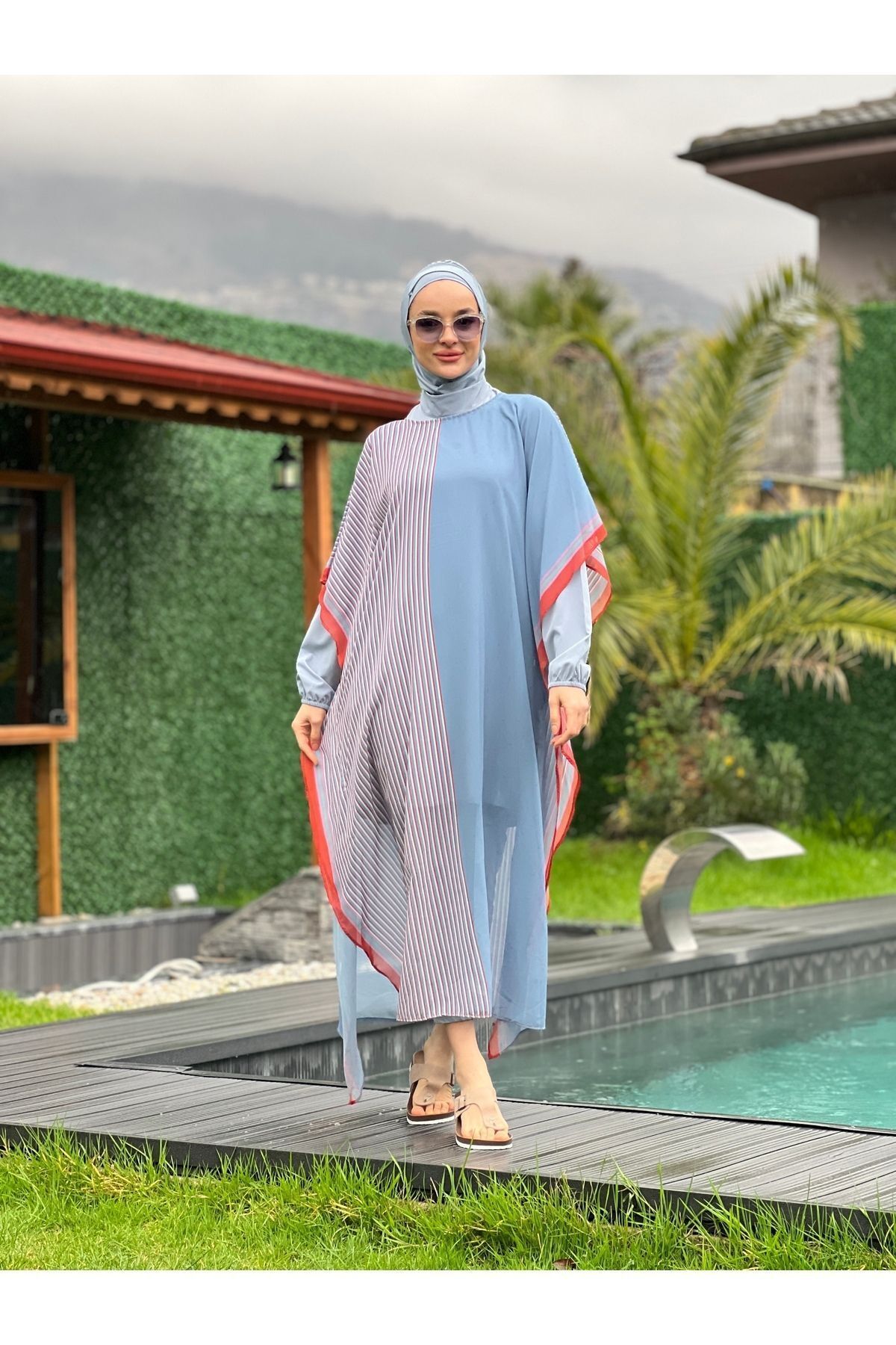 Camelya Tesettür Mayo 5 Parça Üzeri Desenli 10361