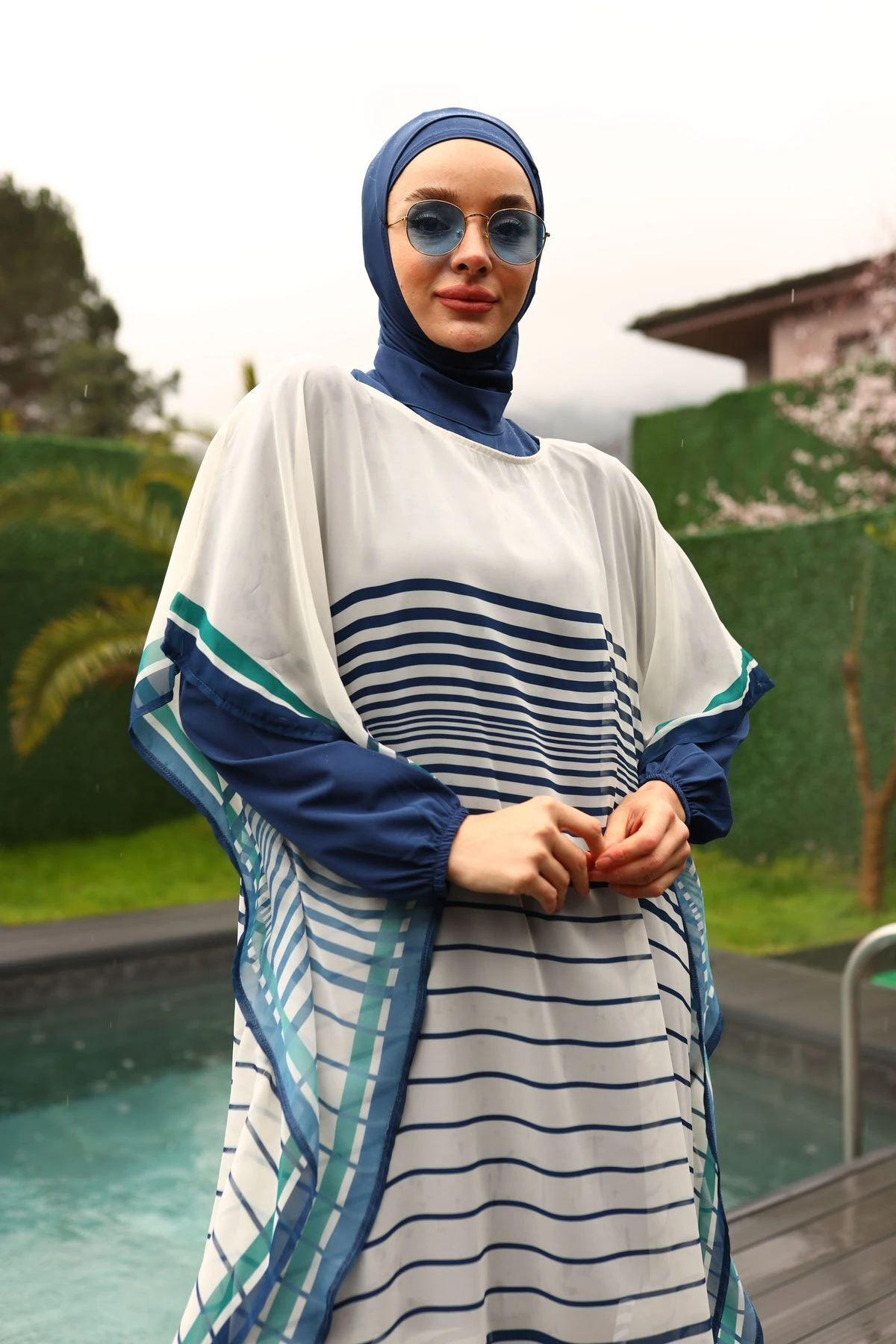 Camelya Tesettür Mayo 5 Parça Üzeri Desenli 10364