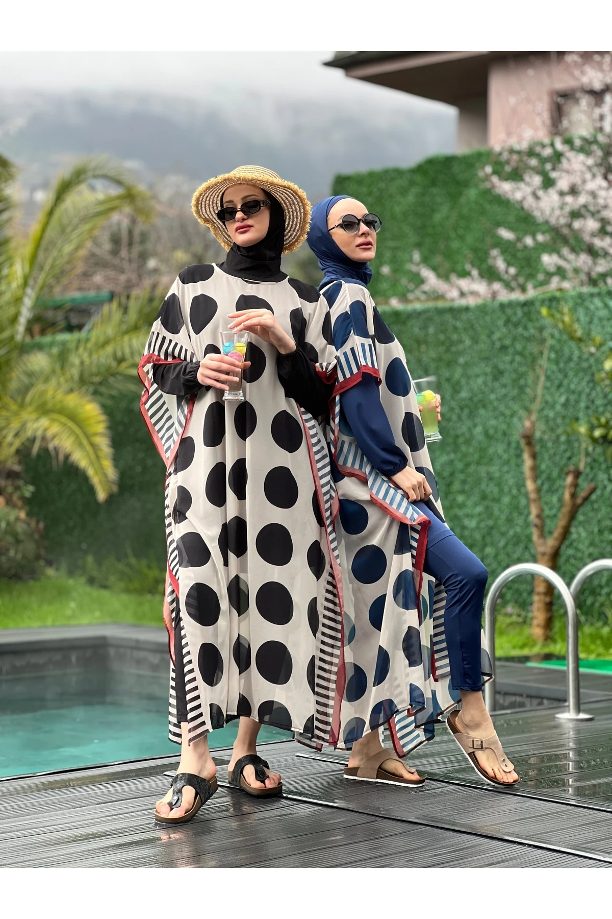 .camelya Tesettür Mayo Üzeri Desenli Beşparça 10359