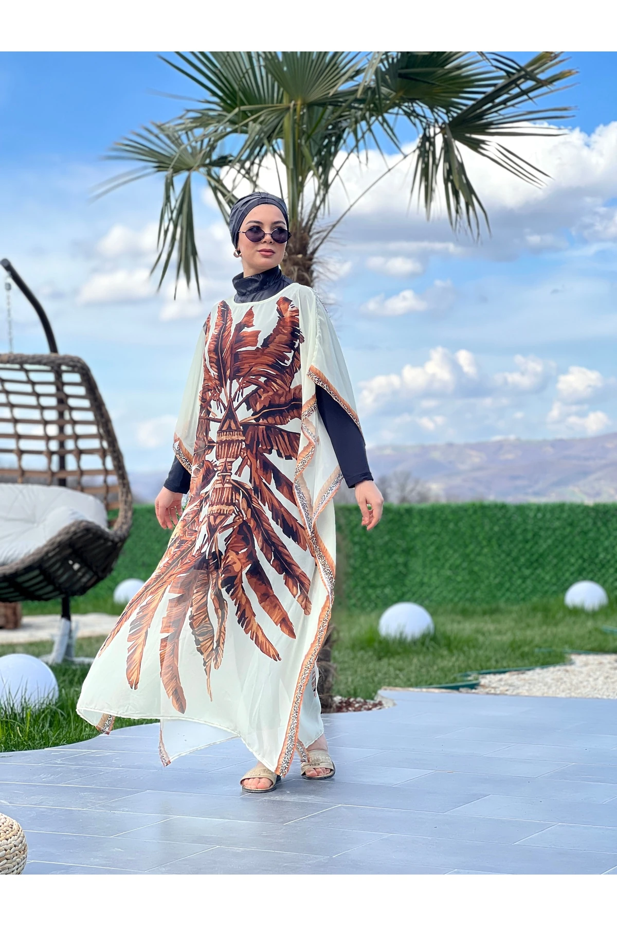 Camelya Beş Parça Tesettür Mayo