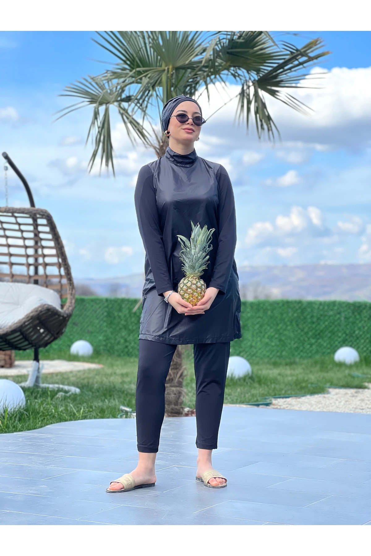 Camelya Beş Parça Tesettür Mayo