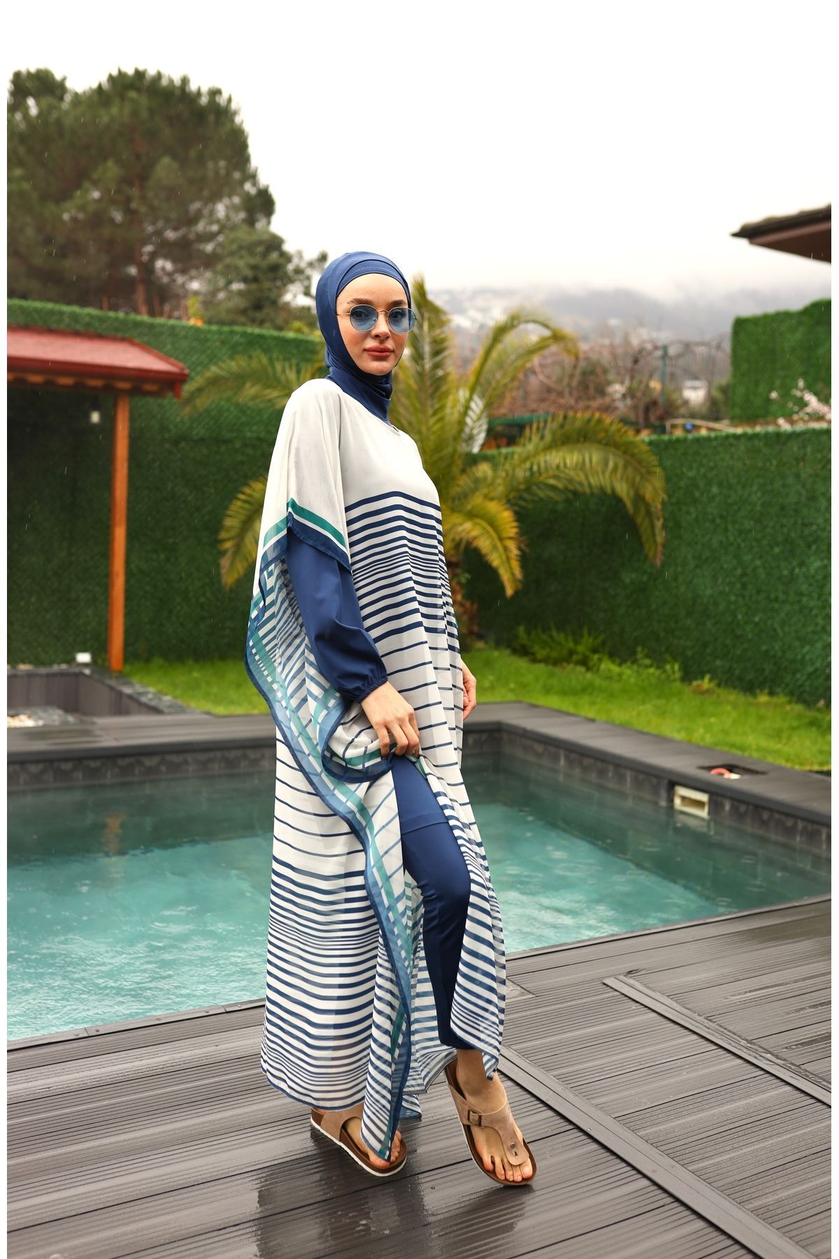 Camelya Tesettür Mayo 5 Parça Üzeri Desenli 10364