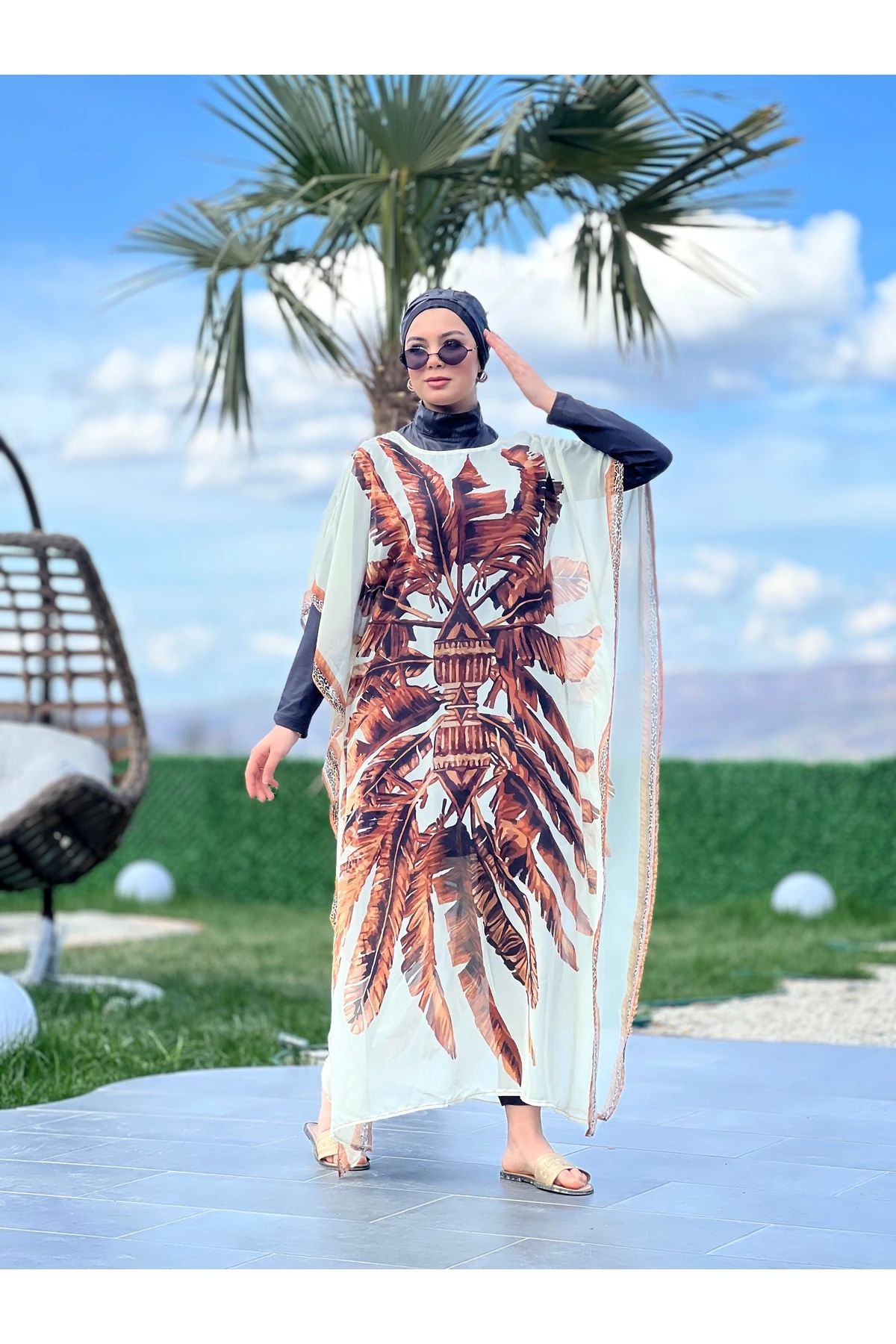 Camelya Beş Parça Tesettür Mayo