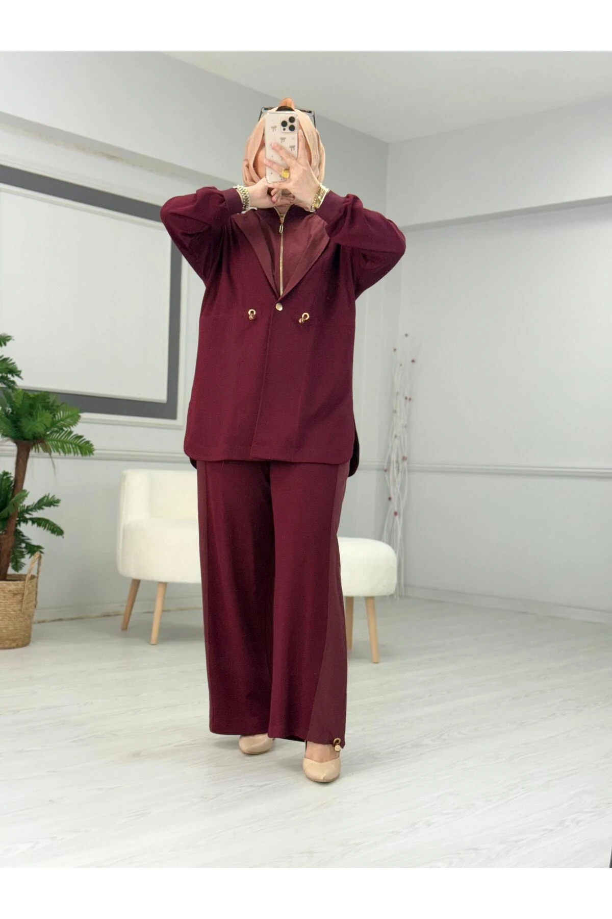 Camelya PARAŞÜT KUMAŞ GARNİLİ BAMBIRLI İKİLİ TAKIM 10705