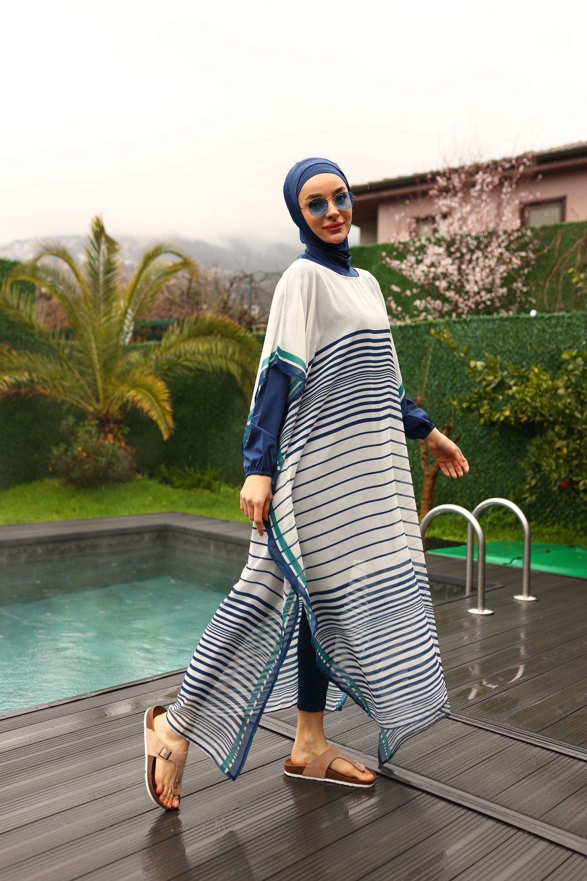 Camelya Tesettür Mayo 5 Parça Üzeri Desenli 10364