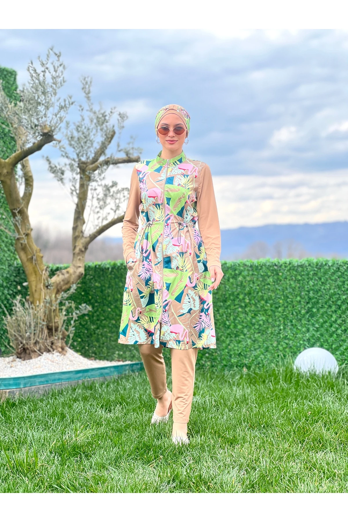 Camelya Yeni Sezon Tesettür Mayo Dört Parça 10038