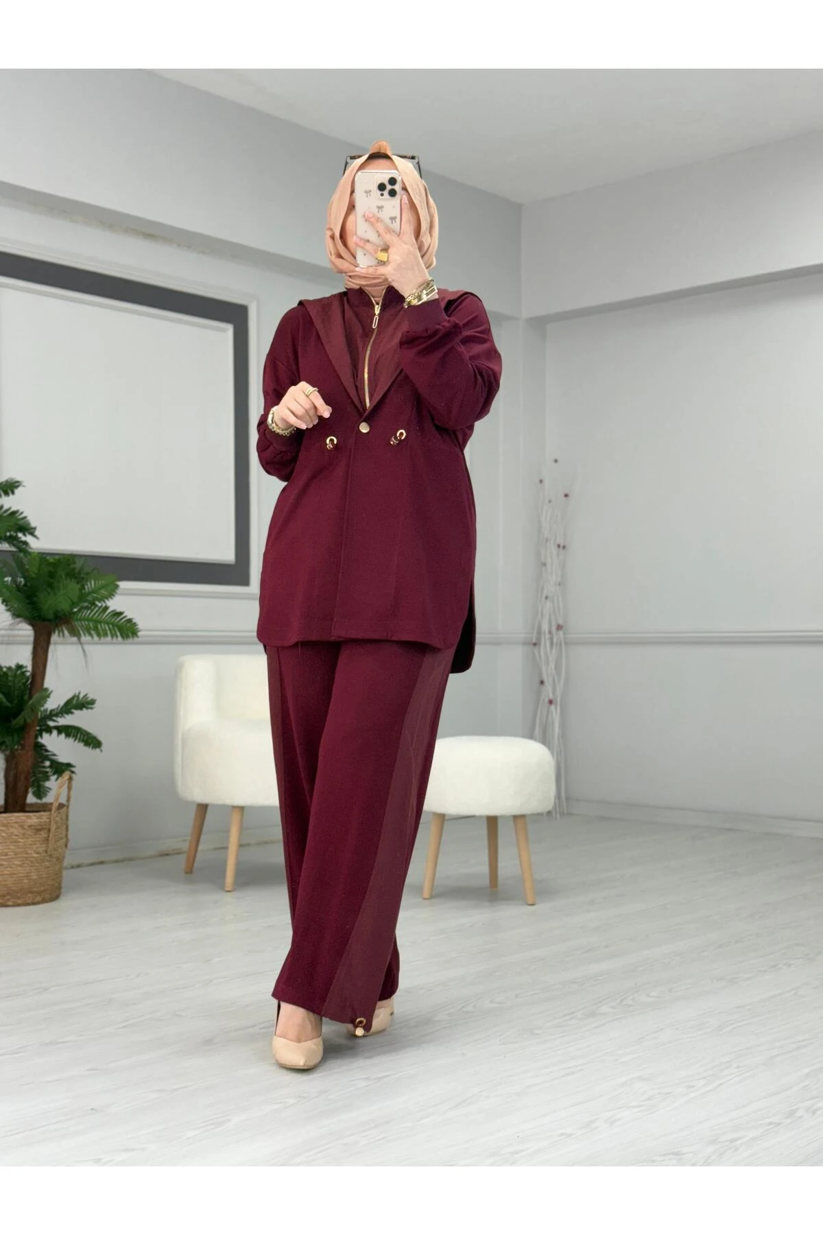 Camelya PARAŞÜT KUMAŞ GARNİLİ BAMBIRLI İKİLİ TAKIM 10705