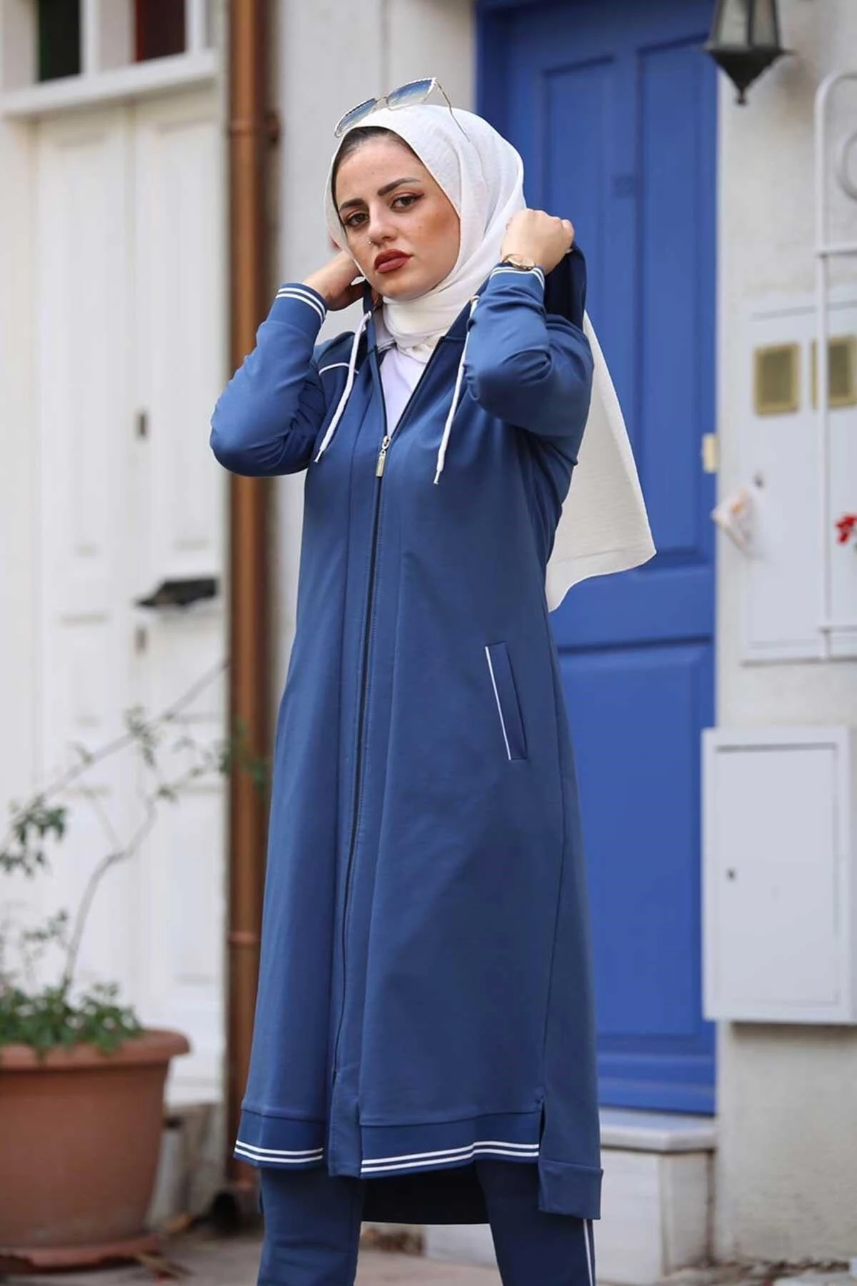 Kadın Mavi Tesettür Mevsimlik Eşofman
