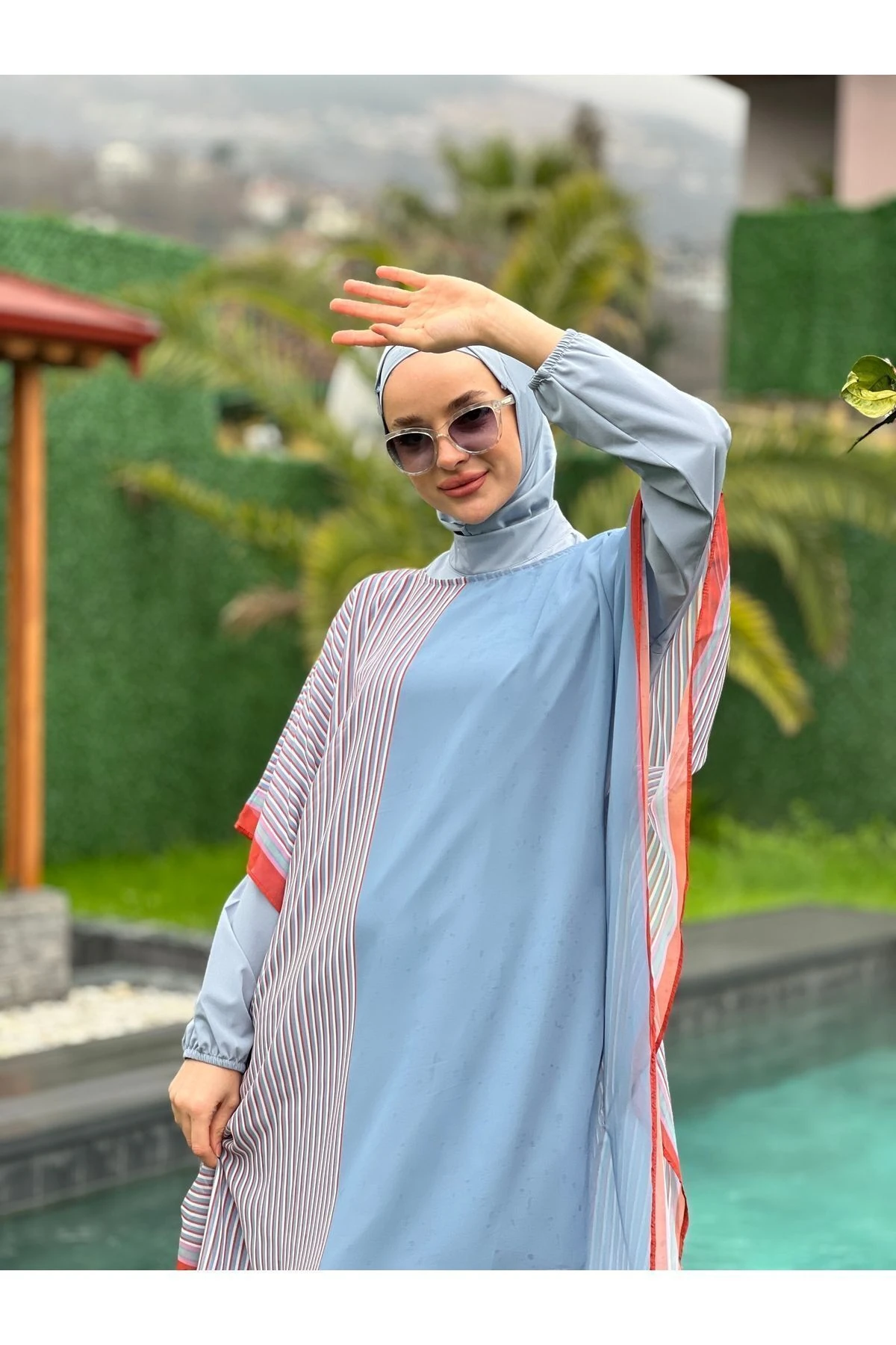 Camelya Tesettür Mayo 5 Parça Üzeri Desenli 10361