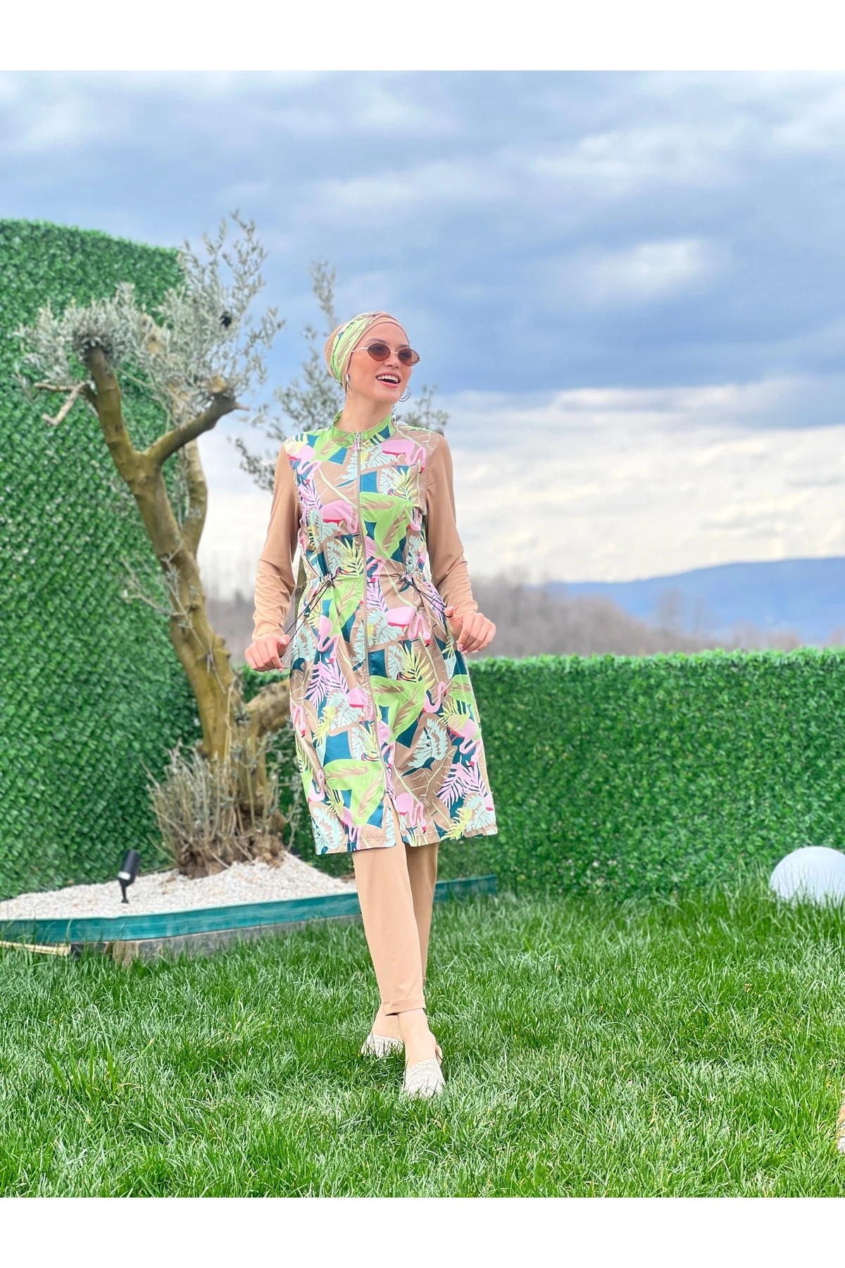 Camelya Yeni Sezon Tesettür Mayo Dört Parça 10038