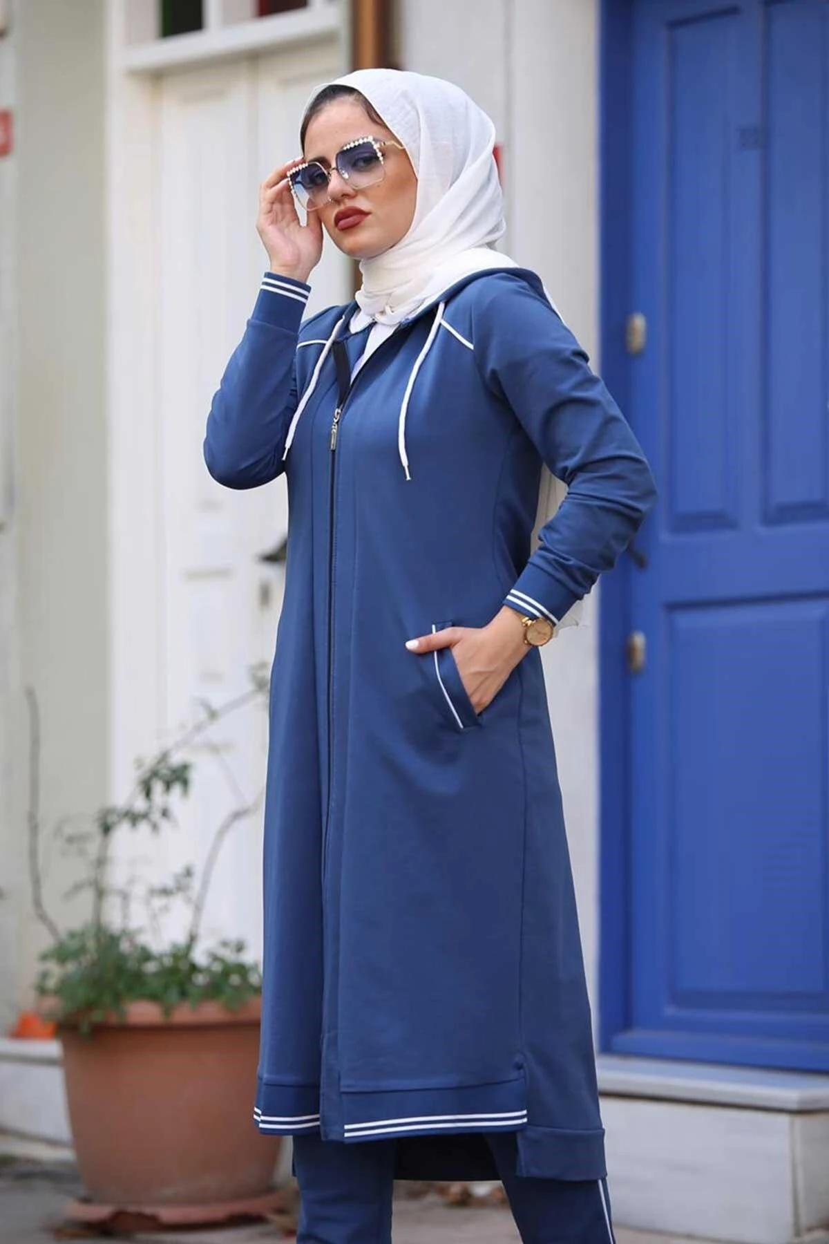 Kadın Mavi Tesettür Mevsimlik Eşofman