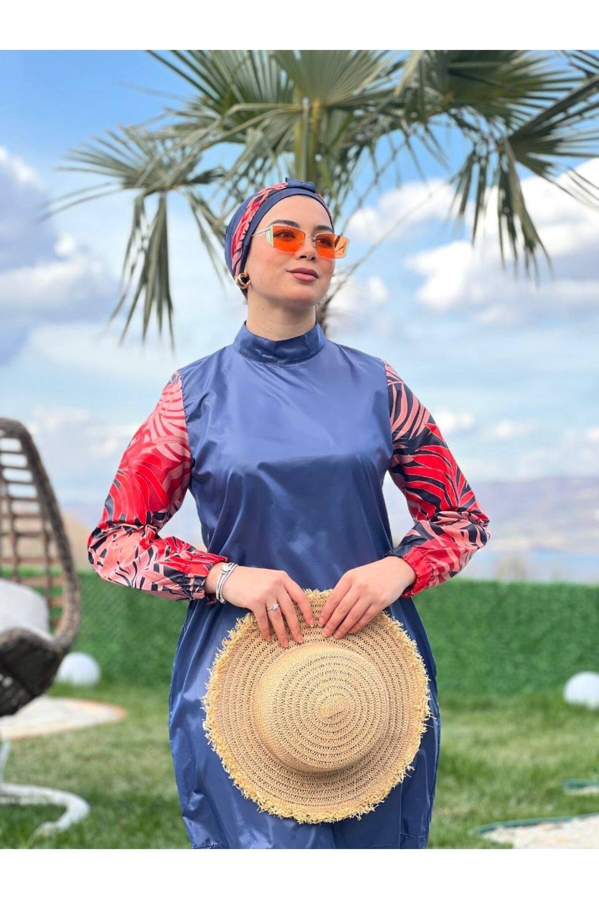 Camelya Tesettür Mayo Üzerine Desenli