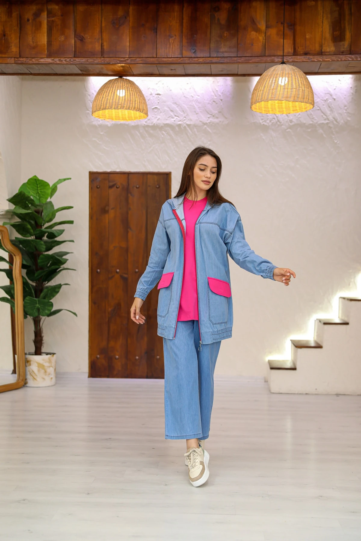 Camelya Üçlü Yazlık Kot Takım