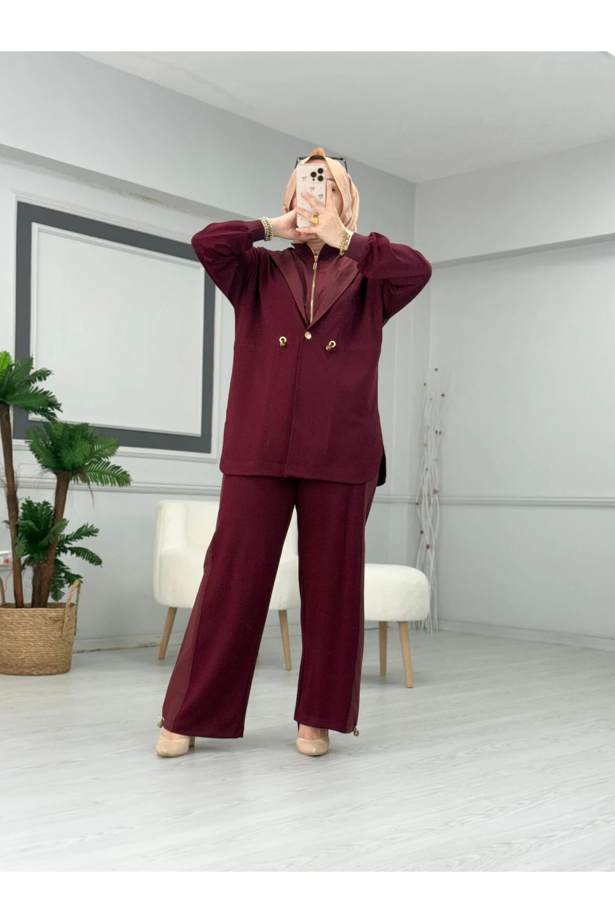 Camelya PARAŞÜT KUMAŞ GARNİLİ BAMBIRLI İKİLİ TAKIM 10705