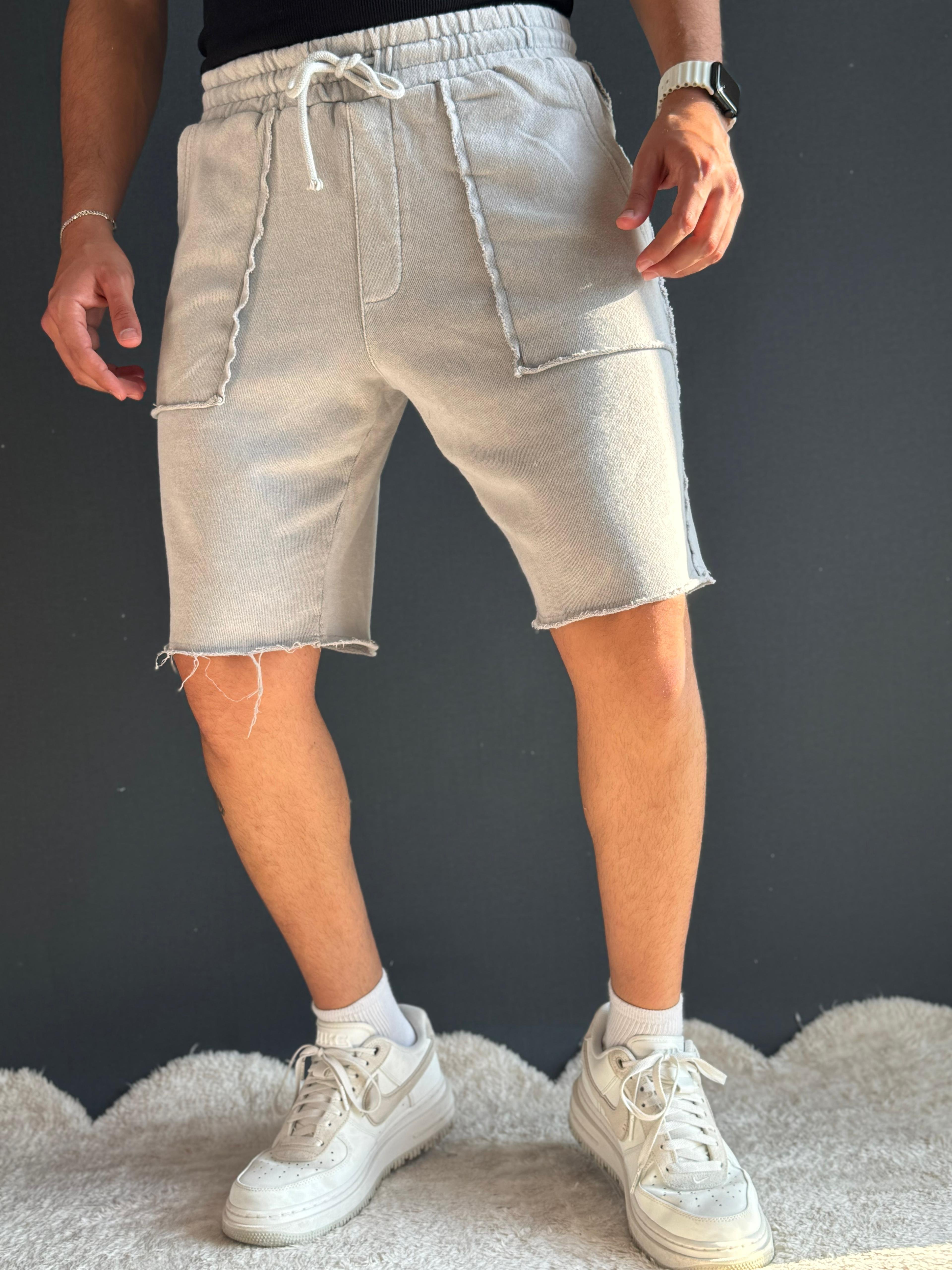 Basic İpli Şort Gri