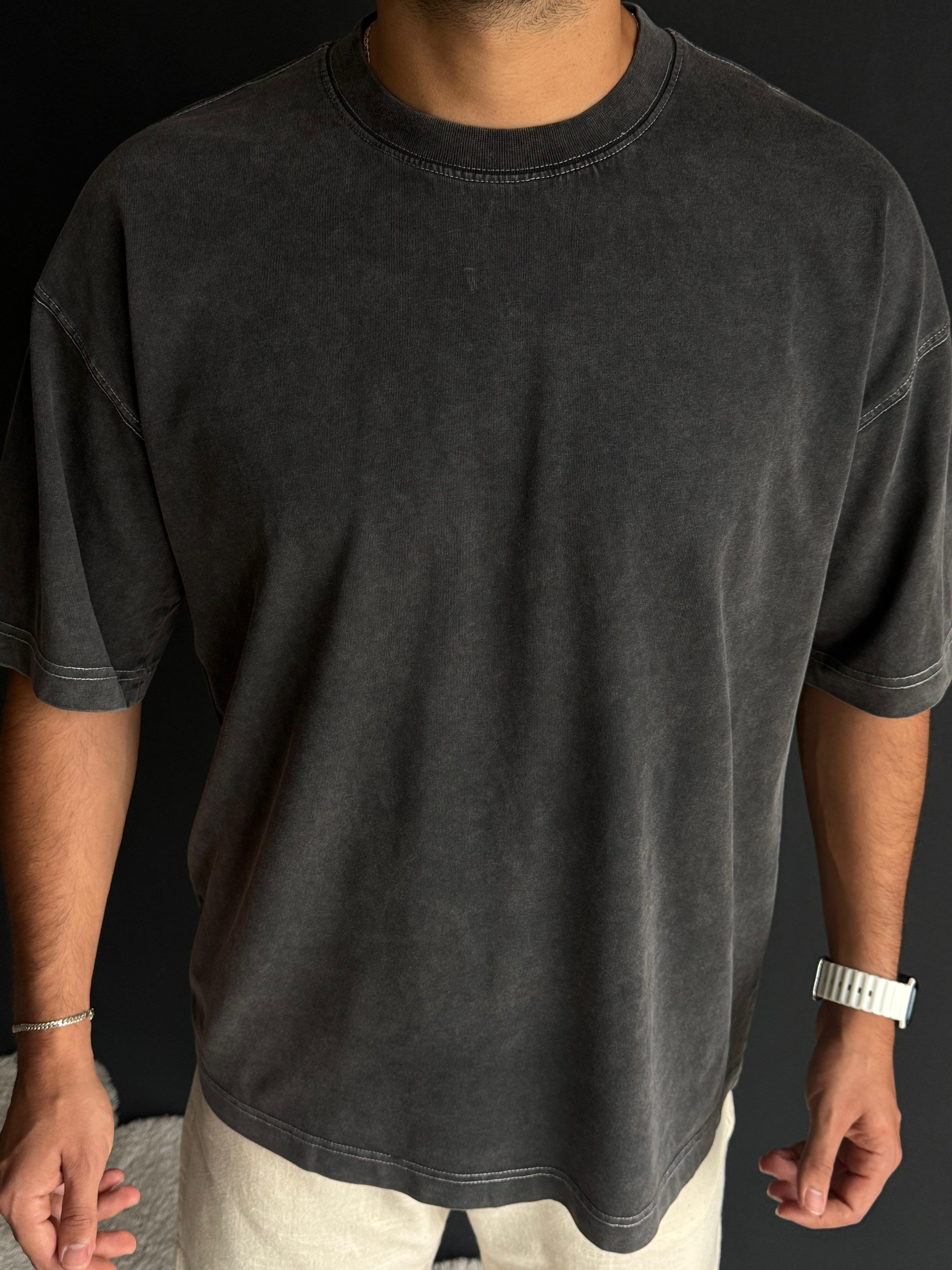 Premium Oversize Kalıp Basic T-Shirt Antrasit