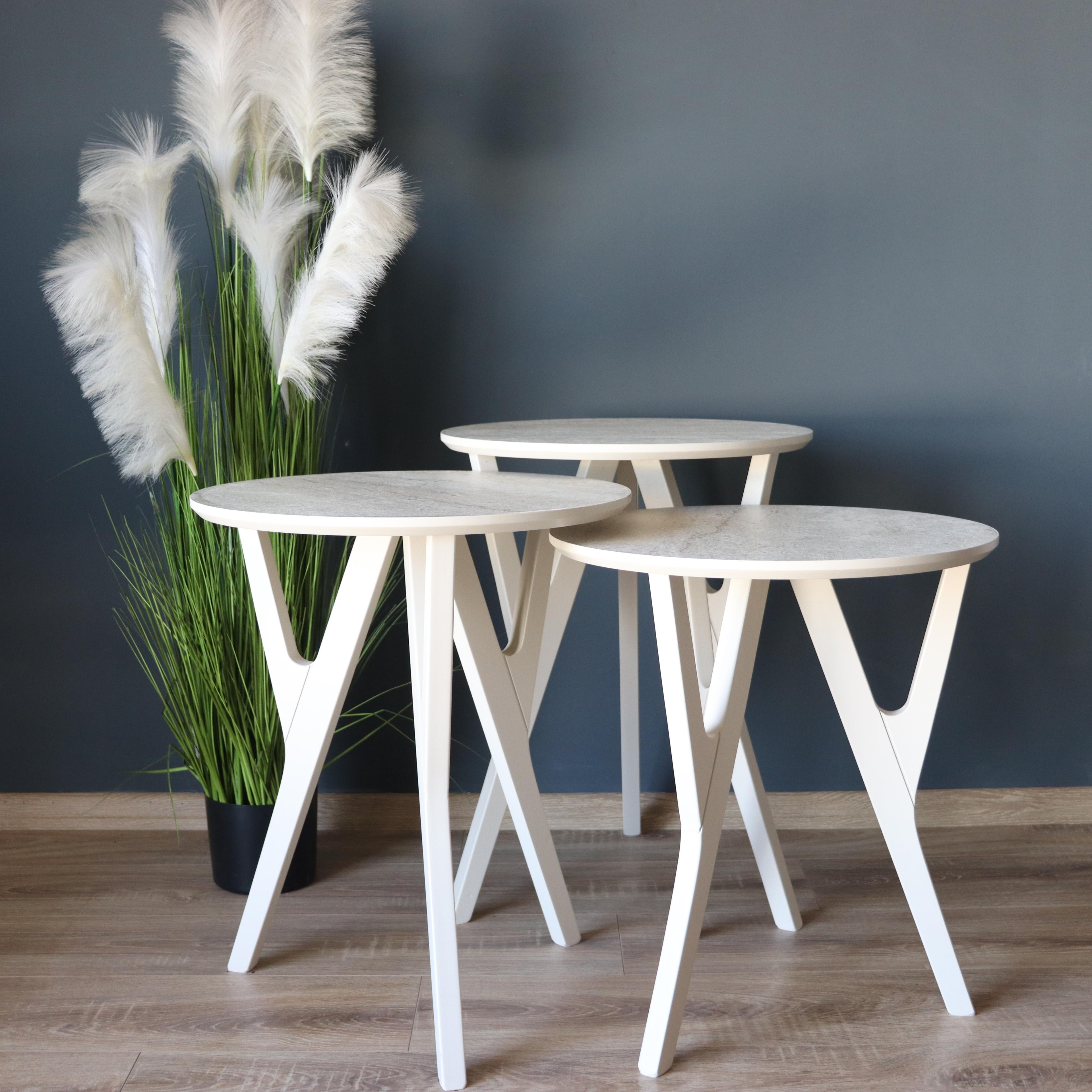 Yedra Travertine Nesting Table