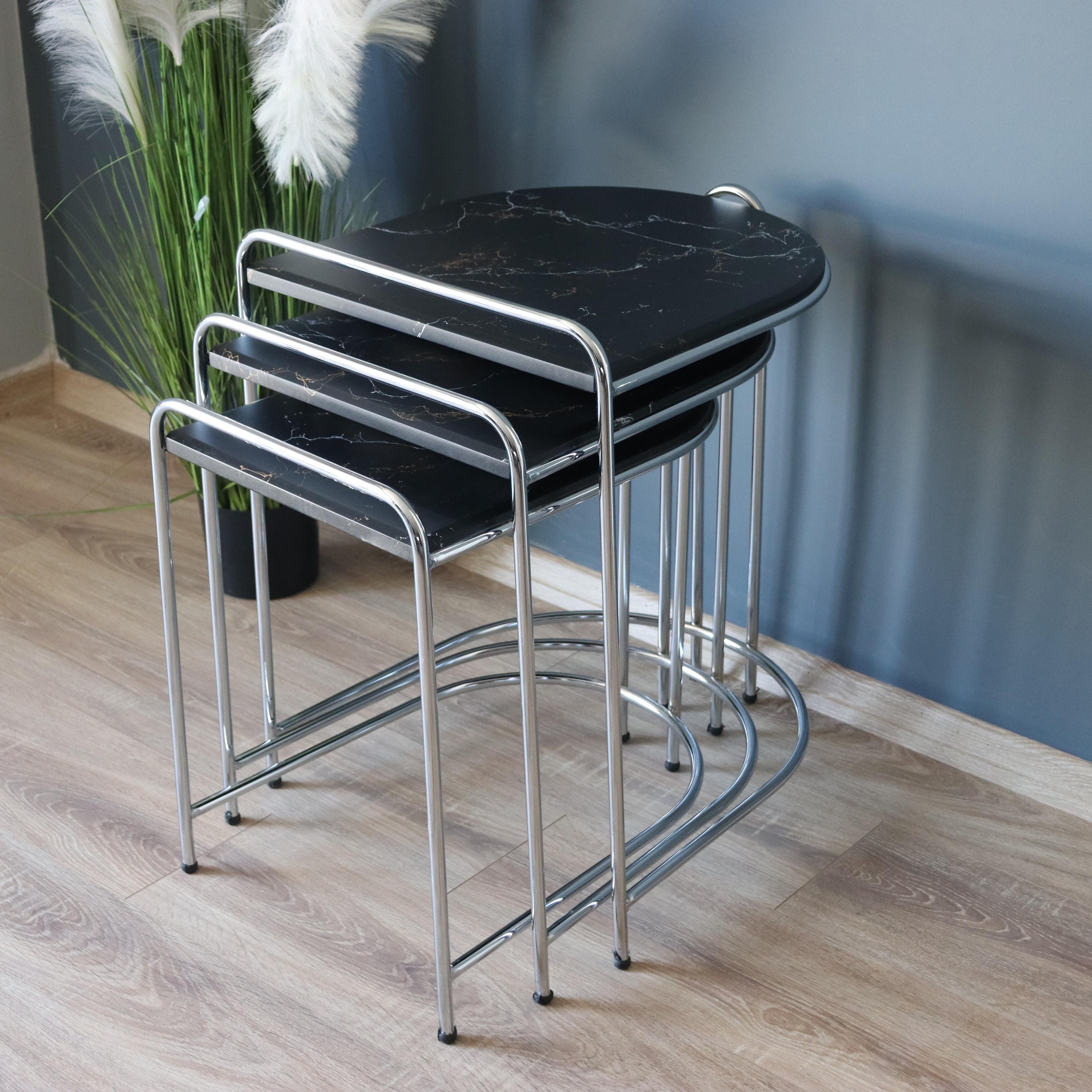 Tera Black Nesting Table