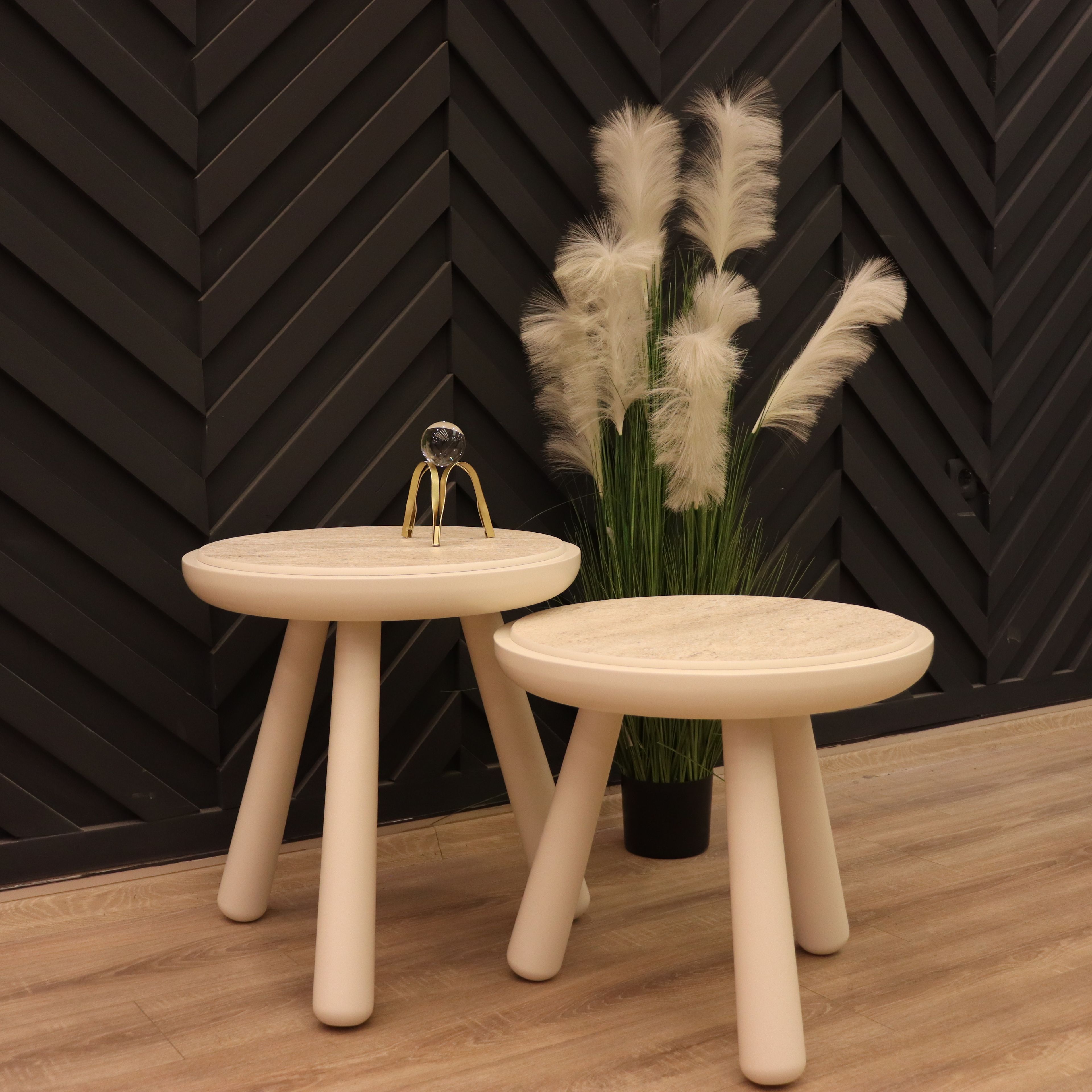 Lume Travertine Nesting Table