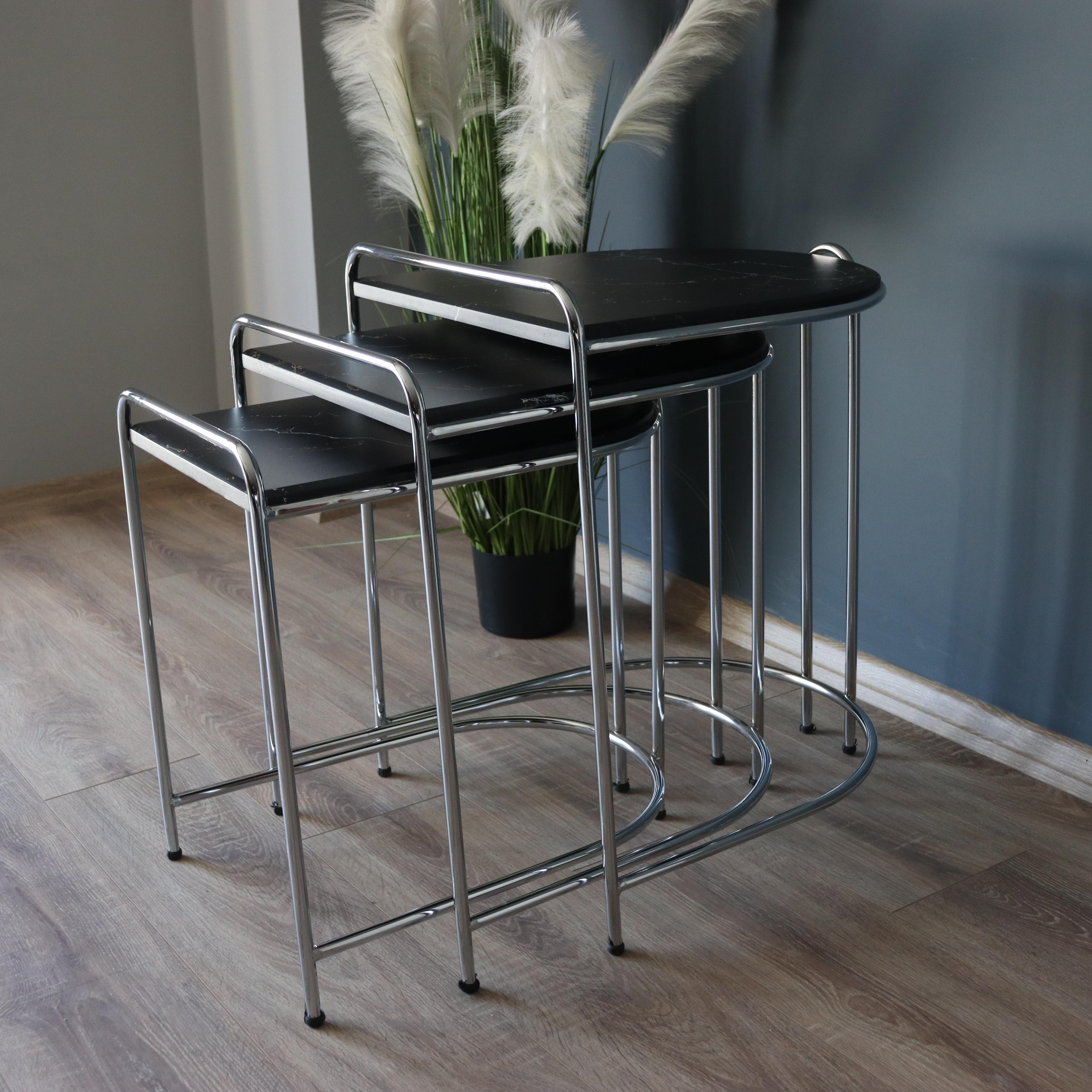 Tera Black Nesting Table