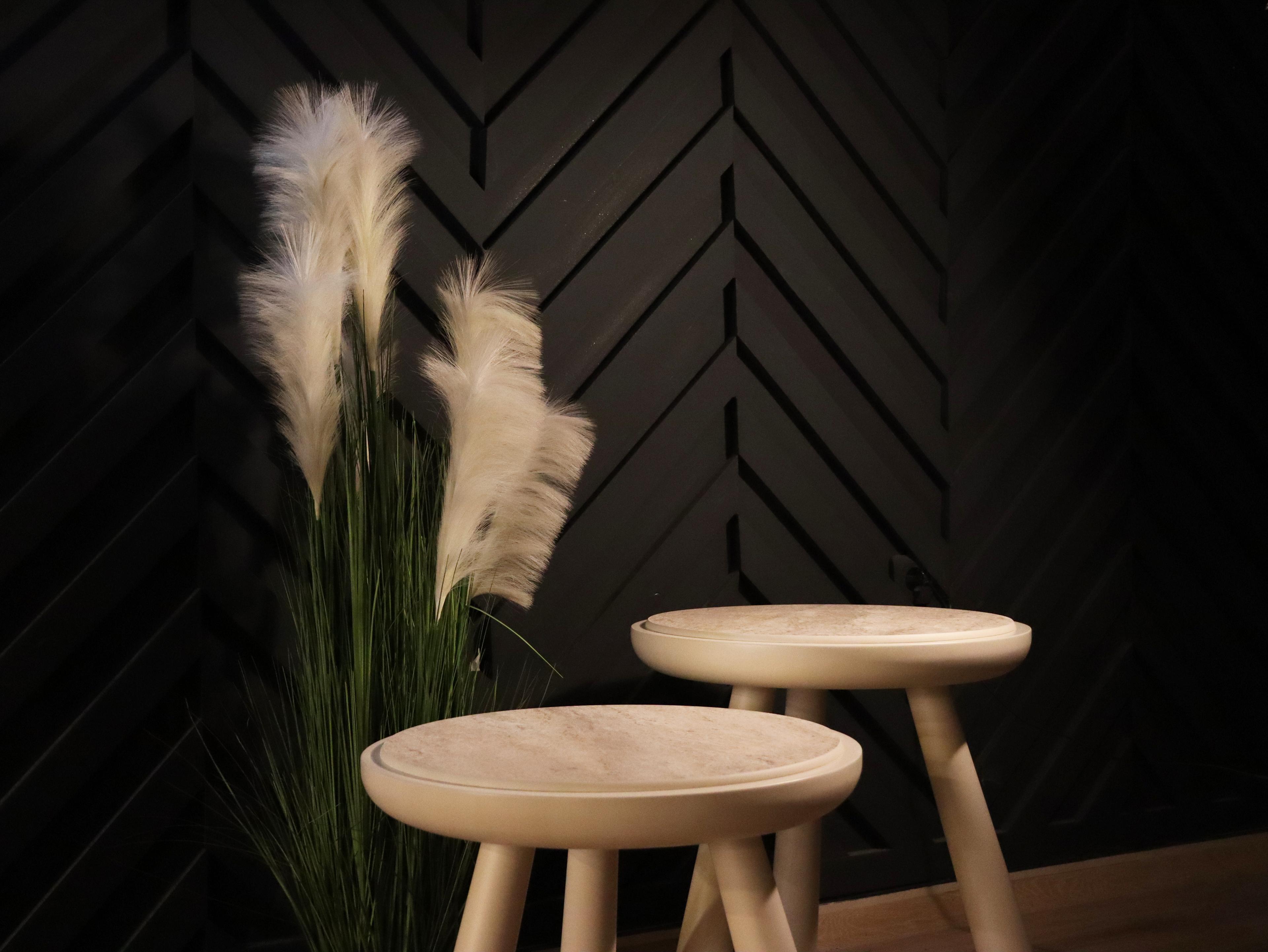 Lume Travertine Nesting Table