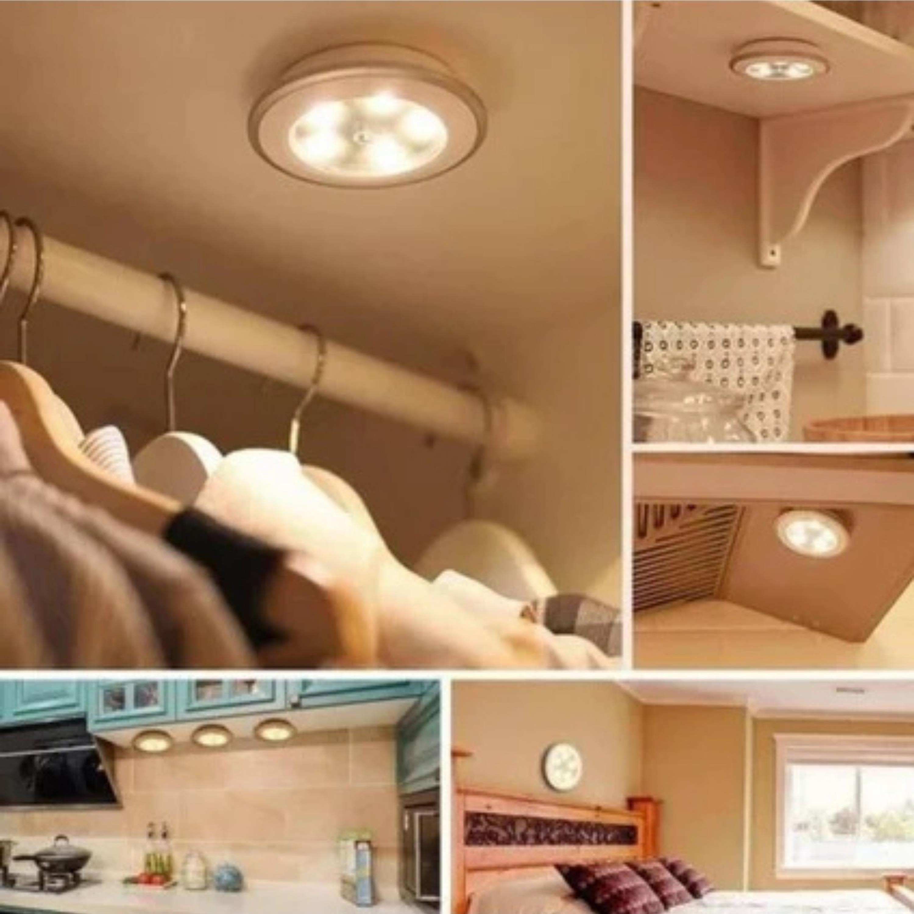 Yapışkanlı Uzaktan Kumandalı 3 Lü Led Spot Lamba Pilli