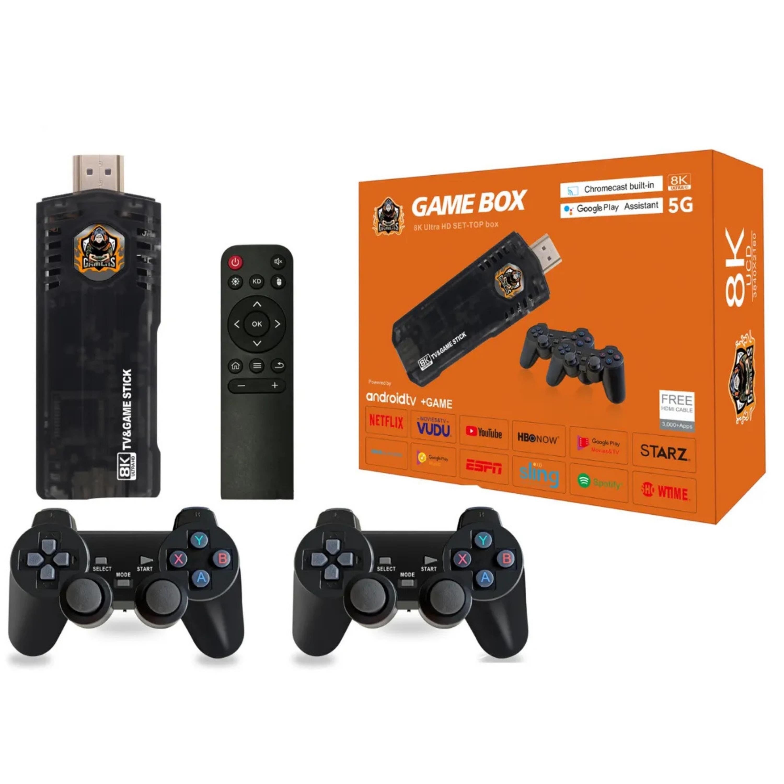 Game Box 5G Android TV + Game Siyah İki Kollu