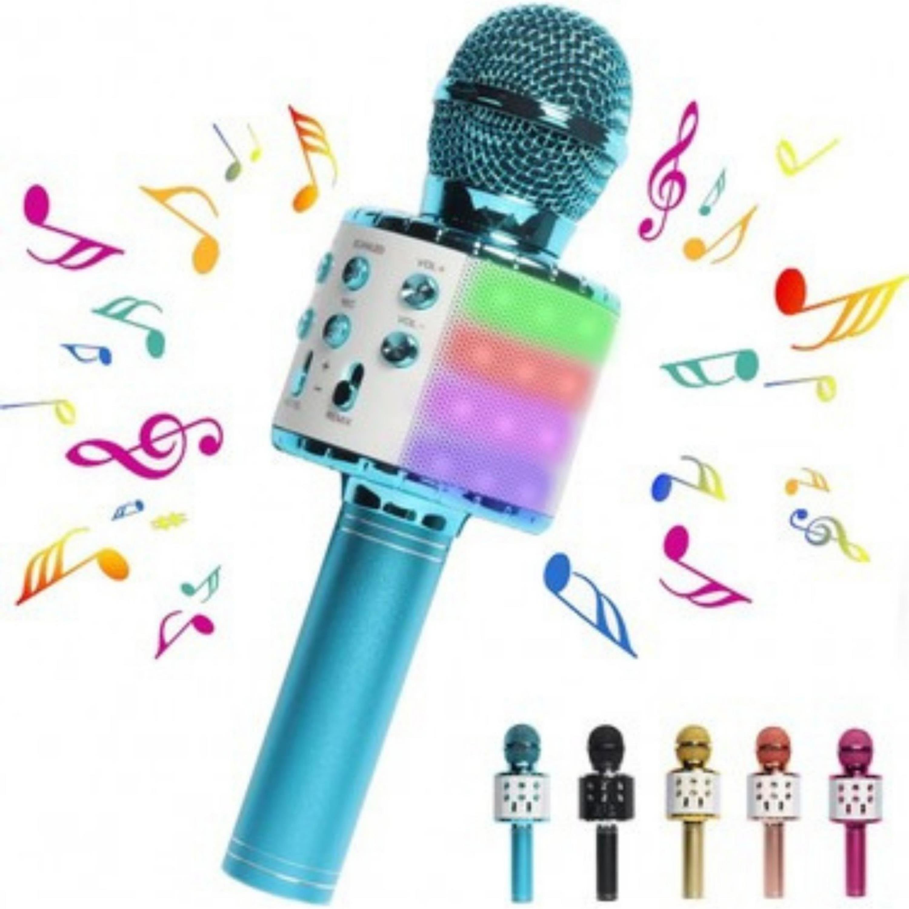 Mavi Bluetooth Bağlantılı Karaoke Mi̇krofon