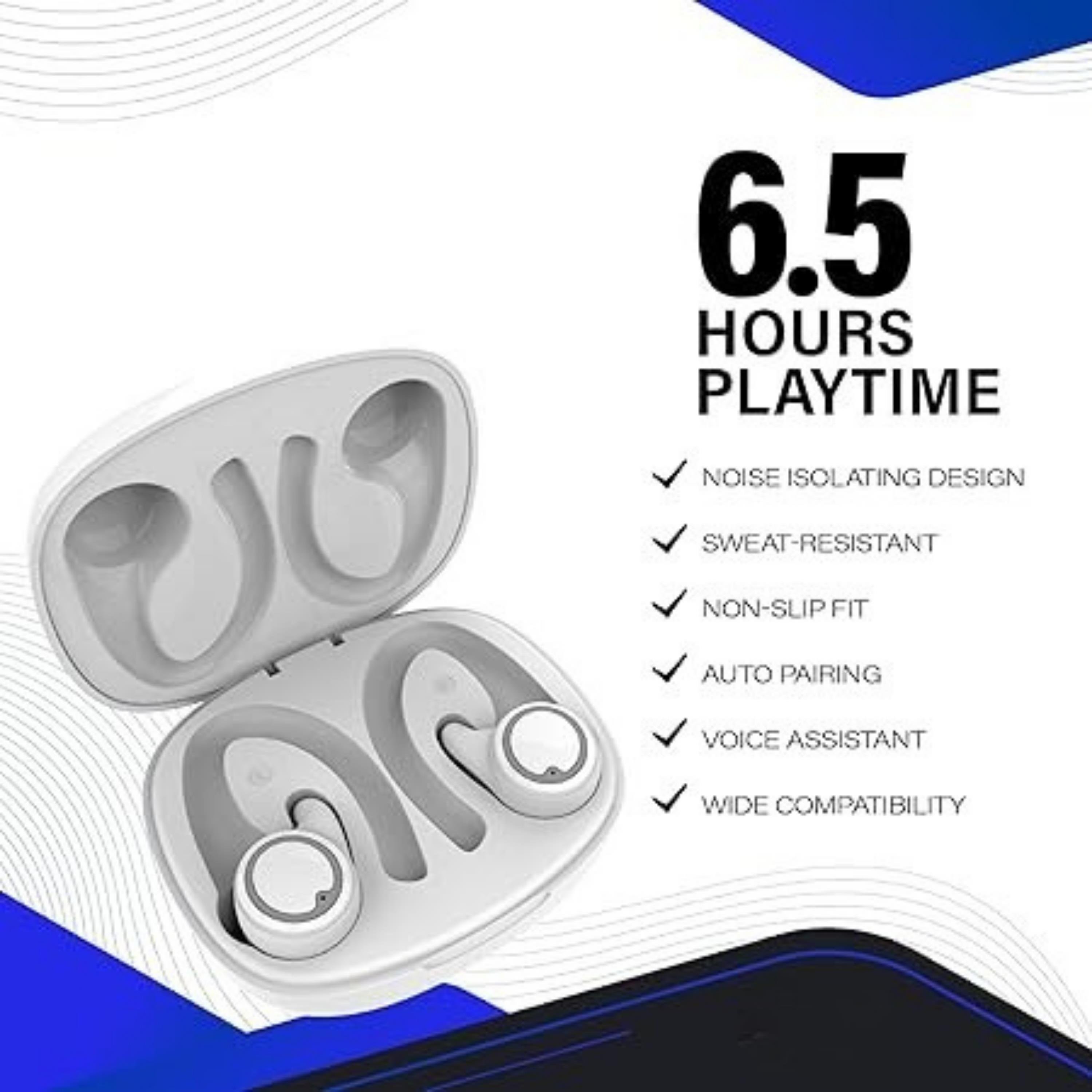 Beyaz Buds Pro Bluetooth Kulaklık 310 Saat Batery Beyaz