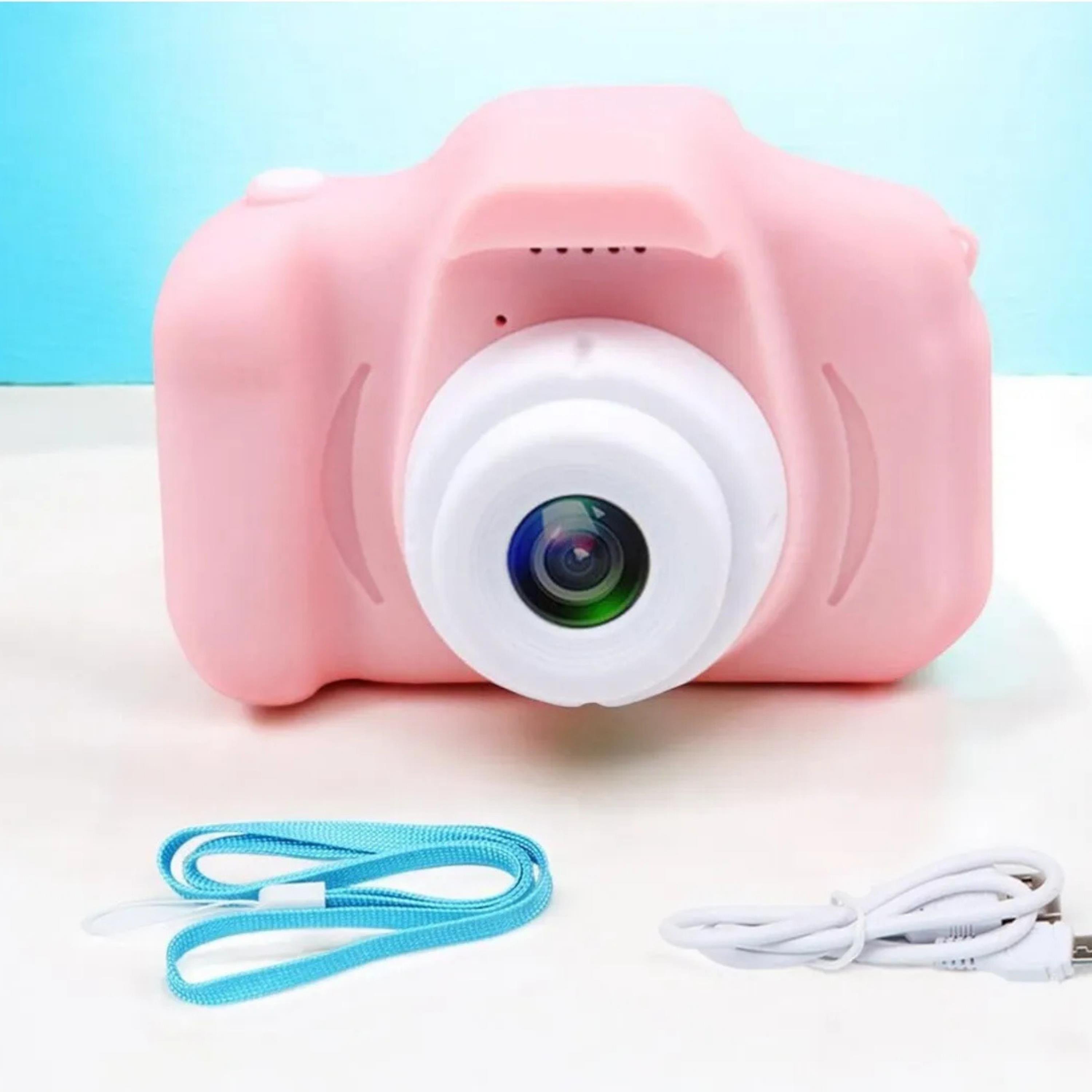 Pembe X200 Çocuklar İçin Hafıza Kartlı Mini Fotoğraf Makinesi