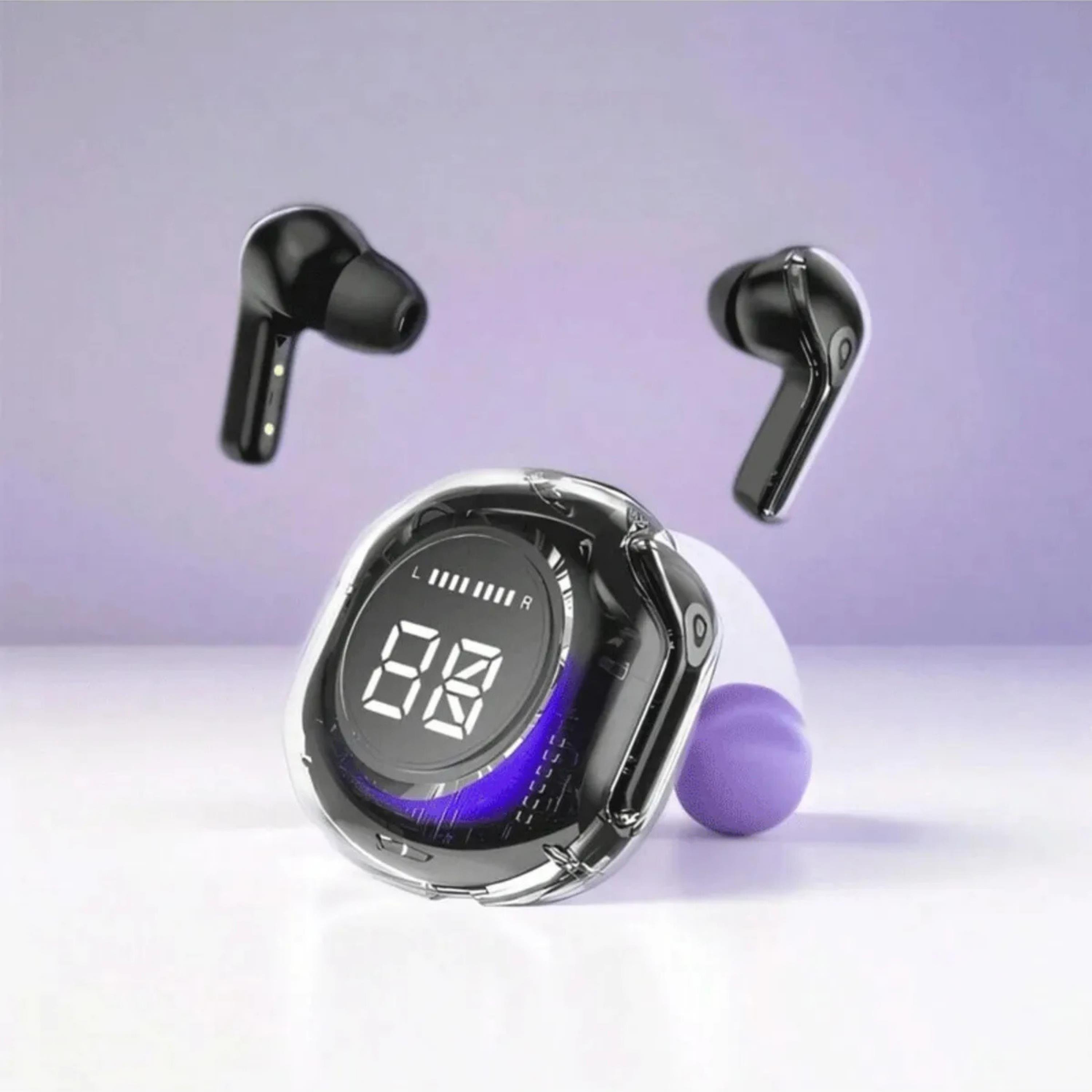 Dijital Göstergeli Şeffaf Kablosuz Bluetooth Kulaklık Ultrapods Pro Earbuds V5.3 ACB-60 6266