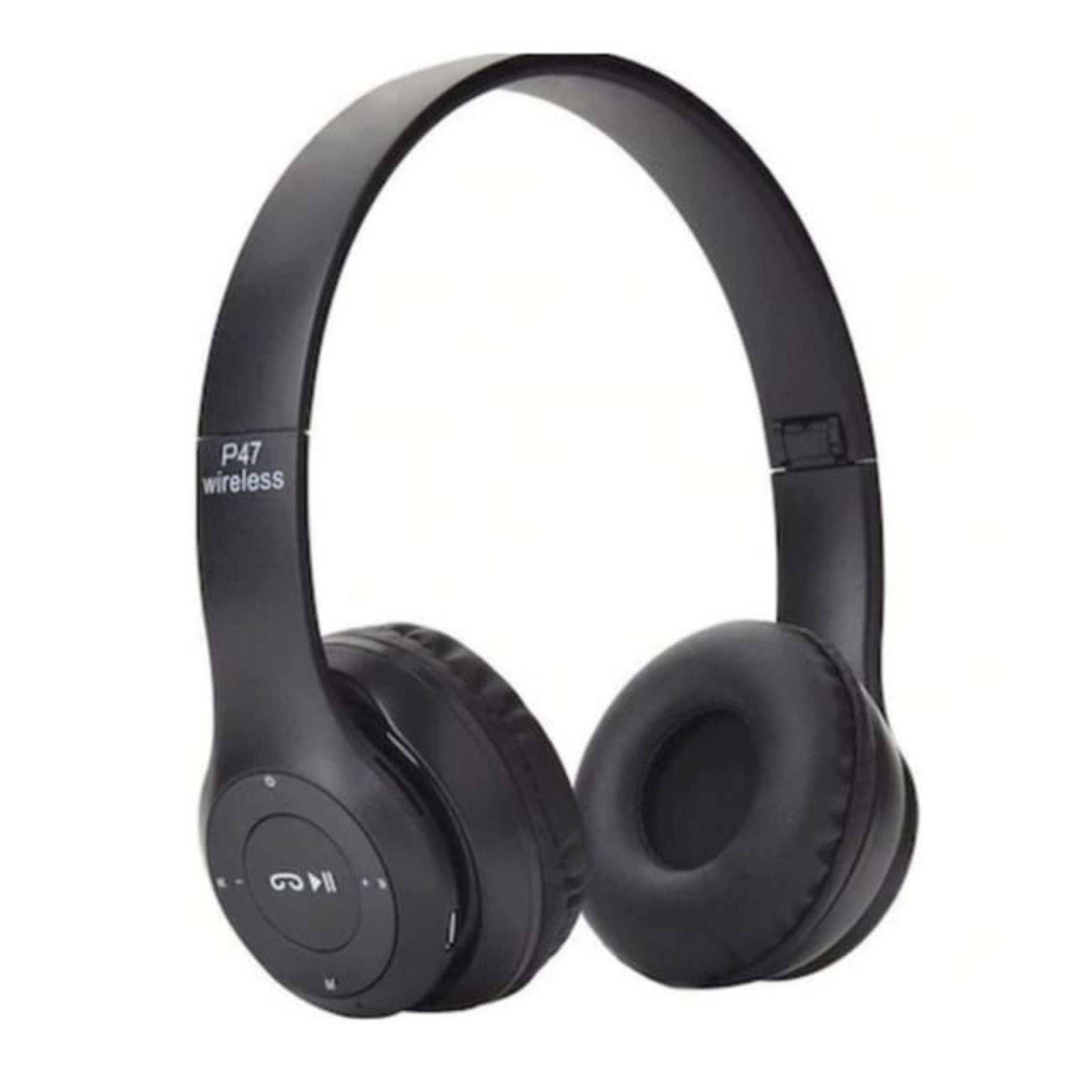 P47 Siyah Kulak Üstü Kablosuz Bluetooth Kulaklık